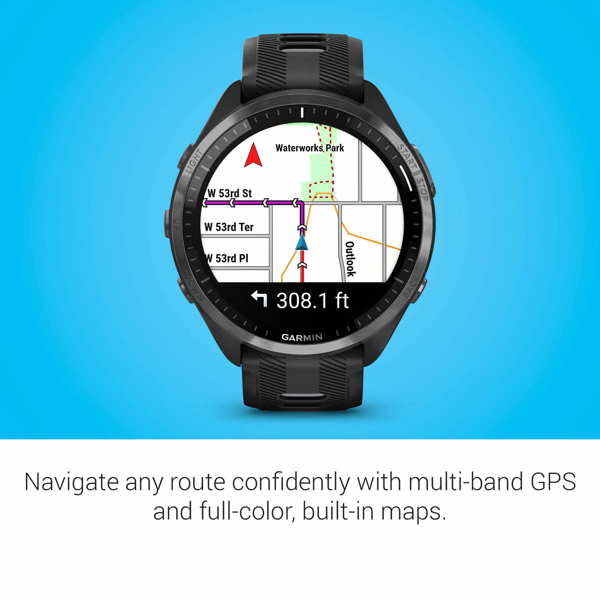 Garmin Forerunner® 965 Inteligentny zegarek do biegania, kolorowy wyświetlacz AMOLED, pomiary treningu i informacje o odzyskiwaniu, czarny i pudrowo-szary, 010-02809-00