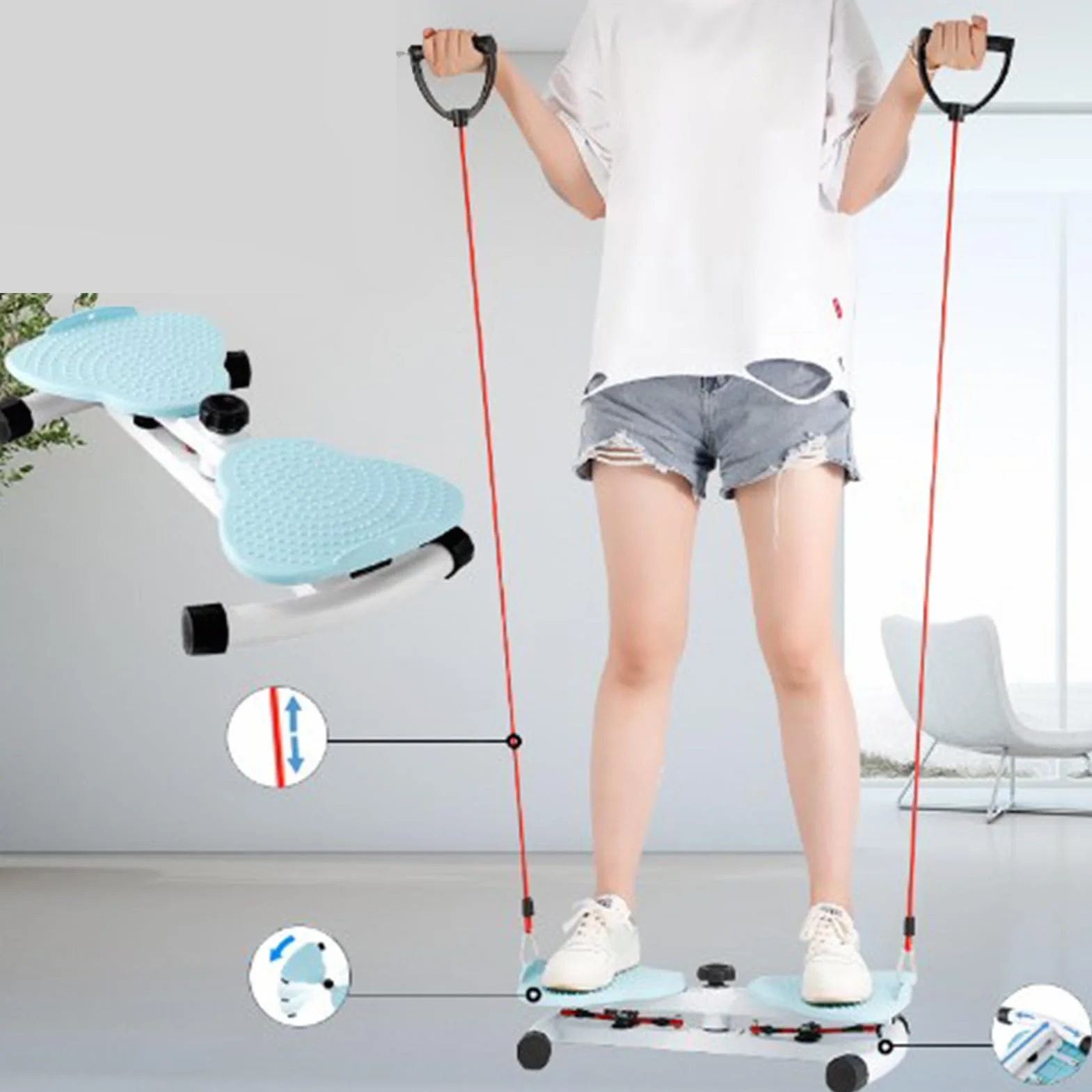 Ab Twist Board, Talia Twist Board do ćwiczeń, Talia Skręcająca Dysk Stojący Brzuch Twister Deska do ćwiczeń dla Kobiet Kobiecy masaż Stóp Utrata Masy Ciała Niebieski