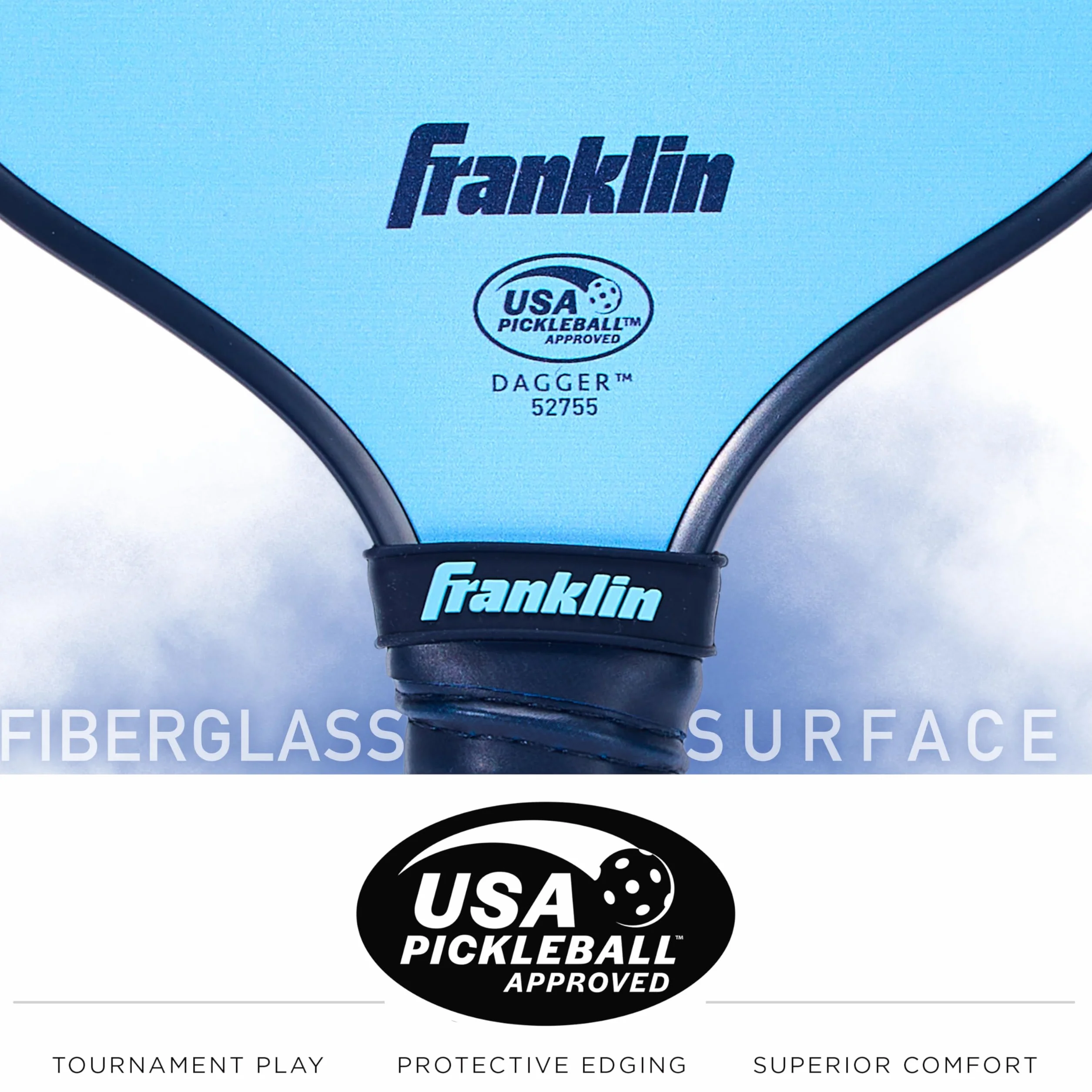 Franklin Sports Zestaw wioseł i piłek Pickleball - (2) rakiety do pikla z włókna szklanego + (4) X-40 Pickleballs - Zatwierdzone przez USA Pickleball (USAPA) - wiosła do pikla dla 2 graczy + zestaw
