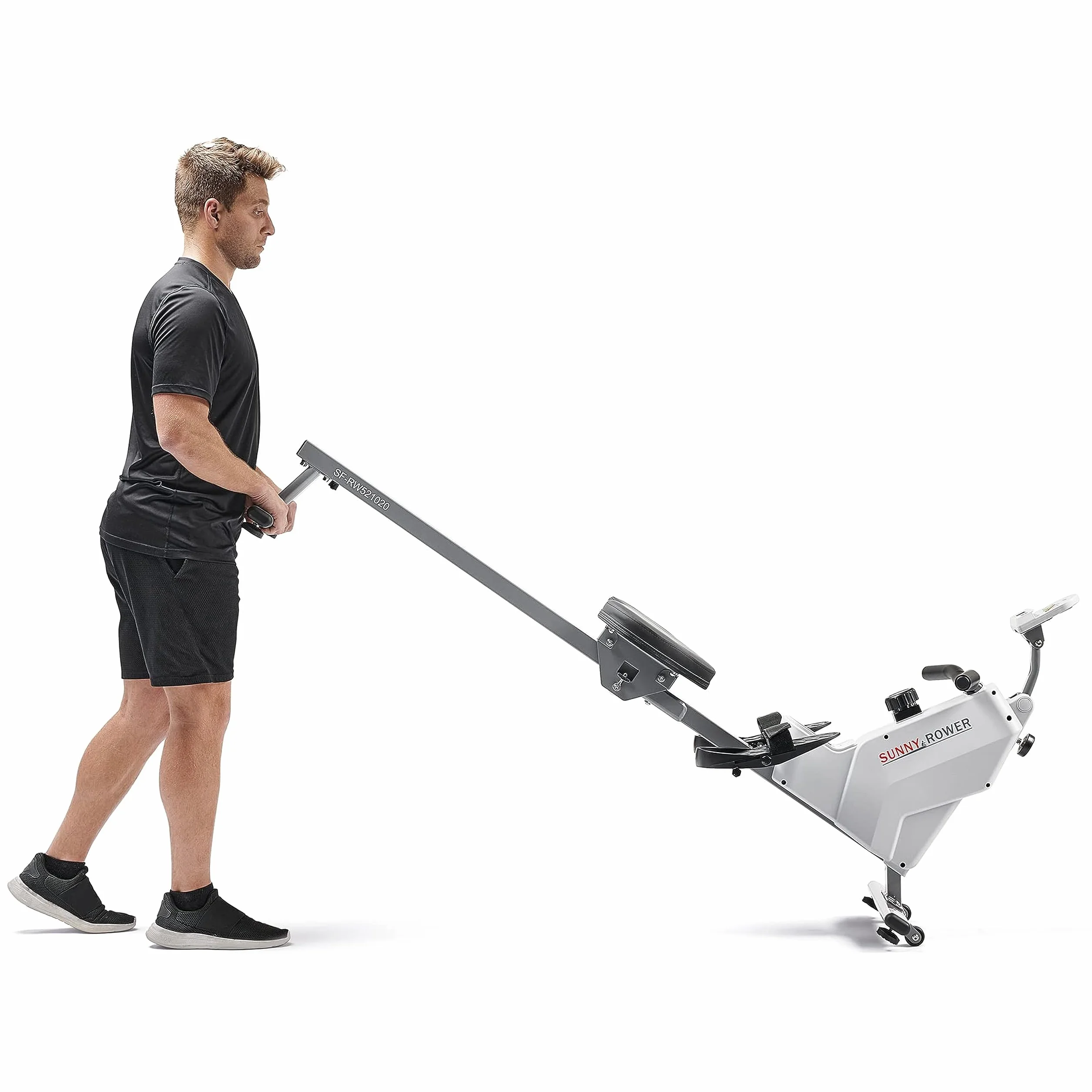 SUNNY HEALTH & FITNESS Kompaktowy składany wioślarz magnetyczny, domowy składany wioślarz, super cichy i płynny, ekskluzywne połączenie aplikacji SunnyFit - SF-RW521020