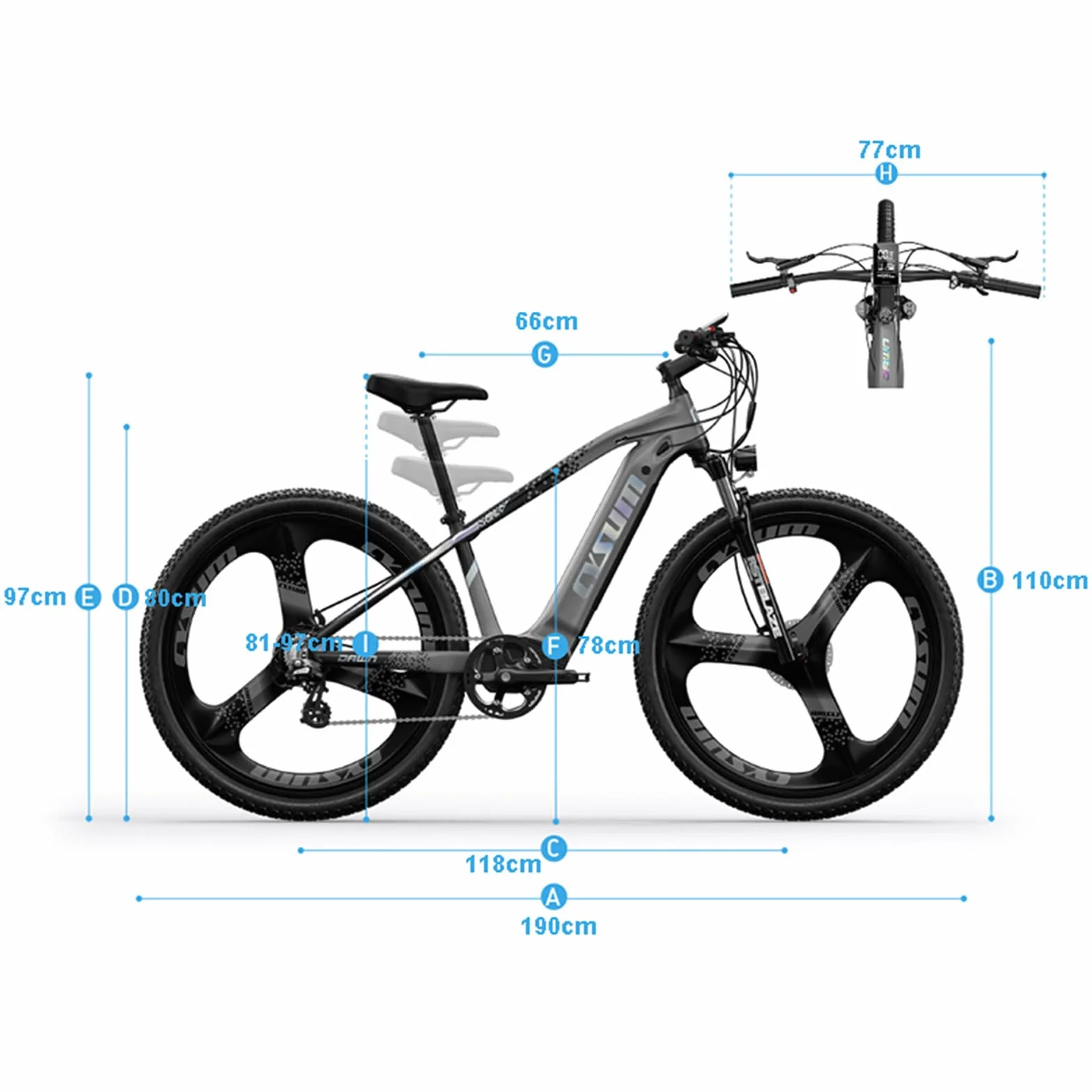 Antgoat MTB rower górski dla dorosłych, 29" off-road elektryczny, 75 Nm unisex, wymienny akumulator litowo-jonowy 48 V 14 Ah, zasięg 90-120 km"}