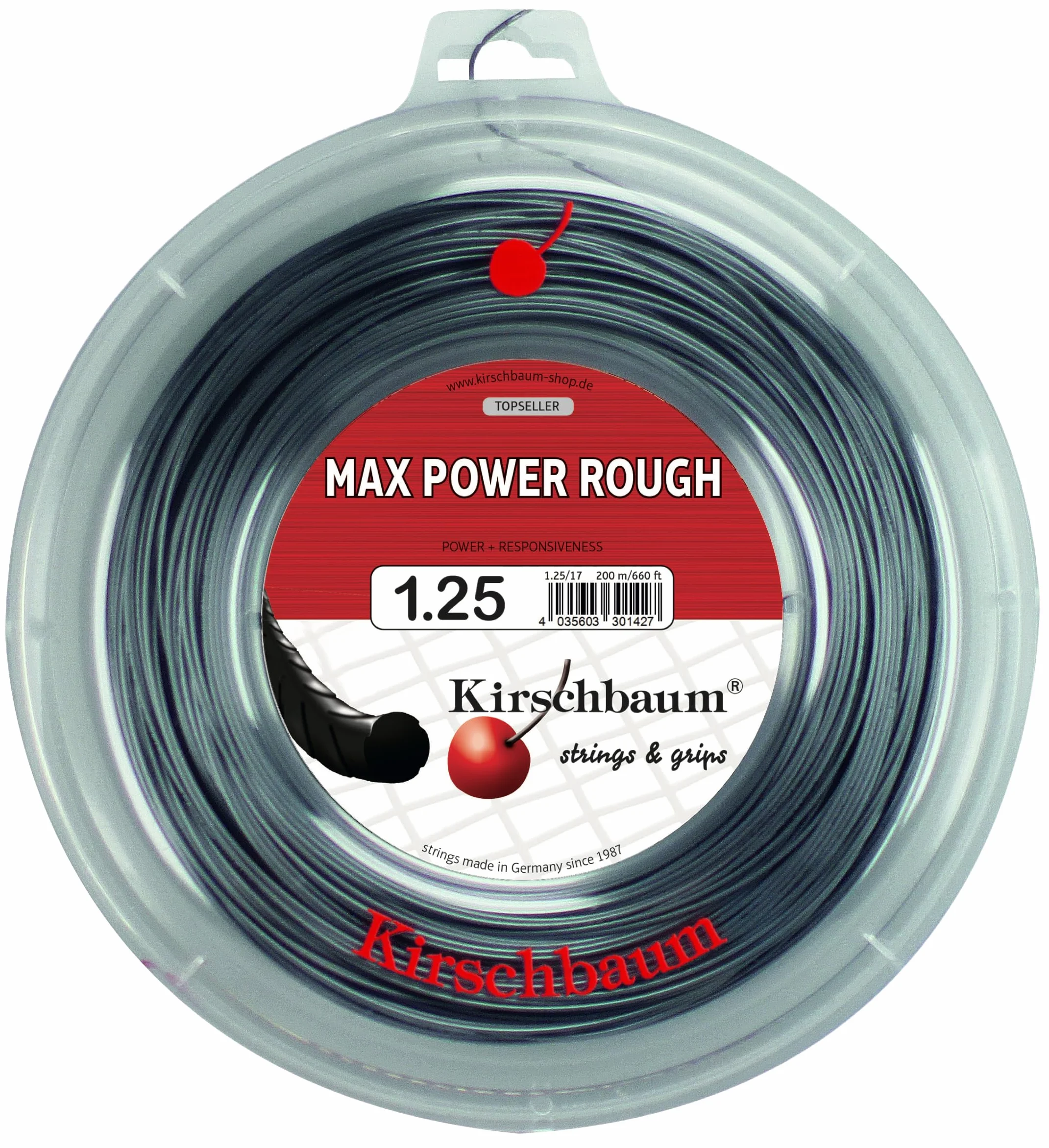Kirschbaum Rolka strunowa Max Power Rough, antracyt, 200 m, 0105260218400010