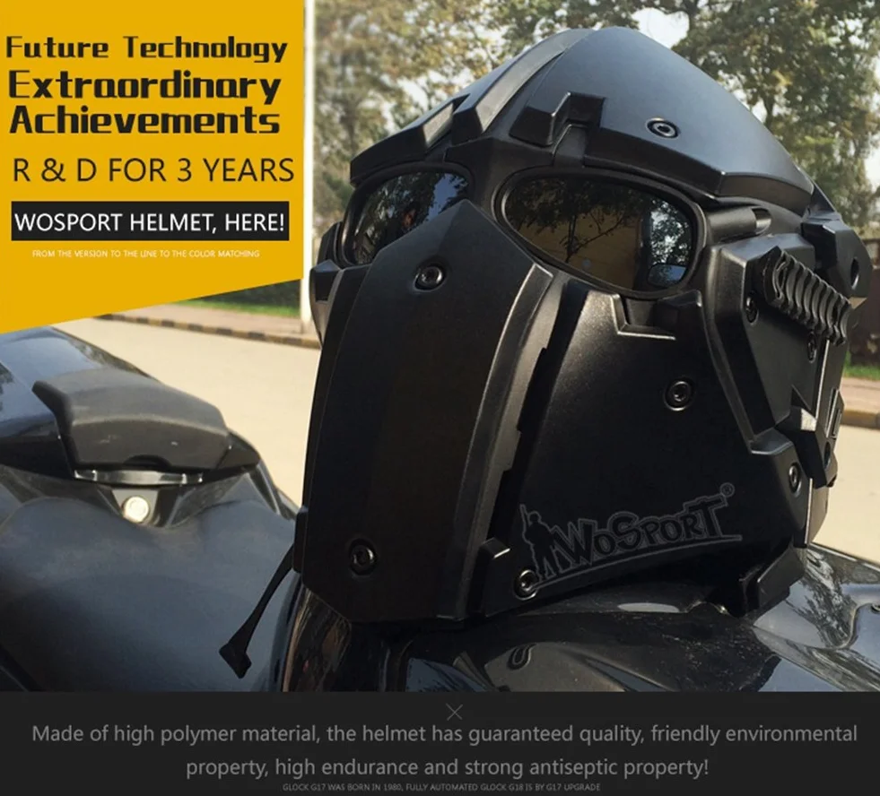 Taktyczny kask airsoft, kask ochronny na całą twarz z osłoną twarzy i goglami, używany do strzelania do paintballu, polowania, jazdy na motocyklu, rekwizytów filmowych, odgrywania ról itp.