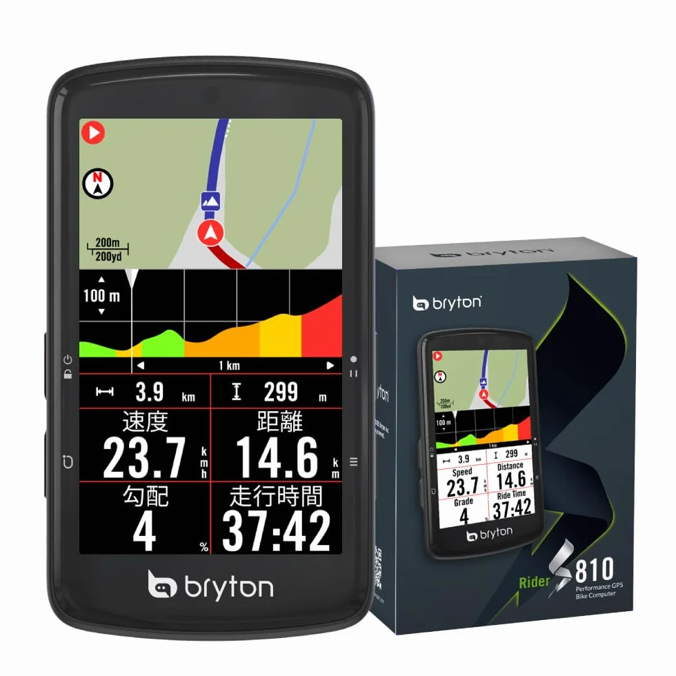 Bryton Rider S810 komputer rowerowy GPS 3,5" kolorowy ekran dotykowy 50h baterii mapa Europy offline nawigacja skręcanie wodoszczelny ANT+/BLE