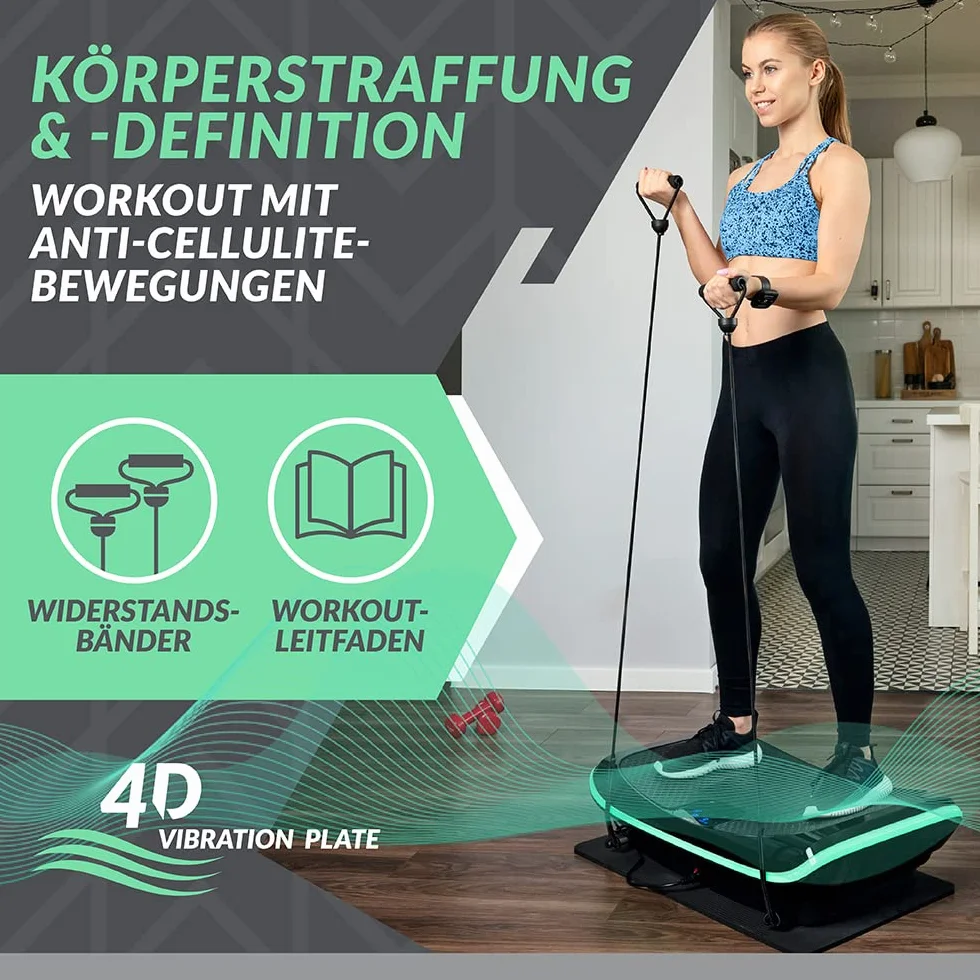 Bluefin Fitness Płyta Wibracyjna 4D 86 x 53 x 26 cm Czarny/Zielony