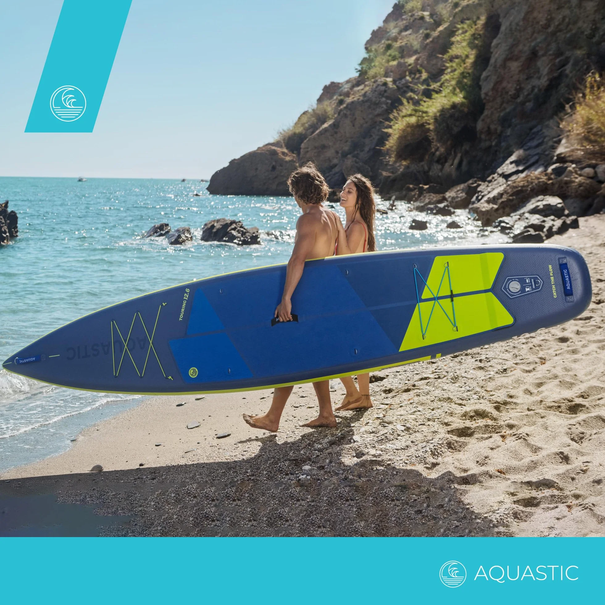 AQUASTIC Touring nadmuchiwana deska SUP 12'6" Drop Stitch Lite 2600 g/m² PCW 381 x 76 x 15 cm 355 l