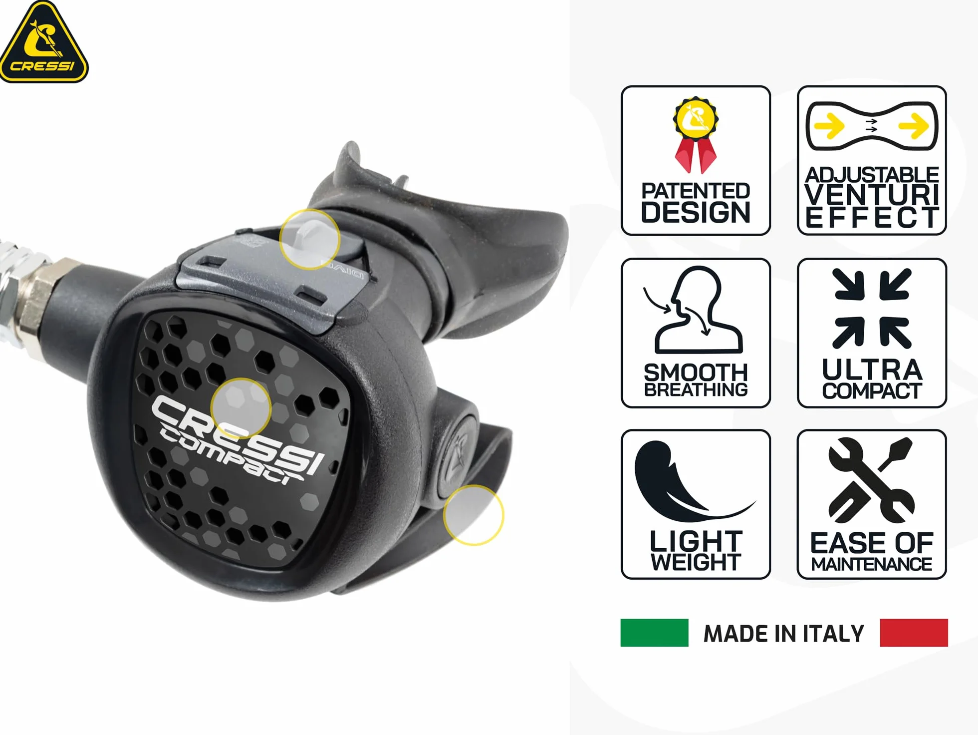 Cressi AC2 / Compact & Octopus XS - zestaw regulatora nurkowania wysokiej jakości
