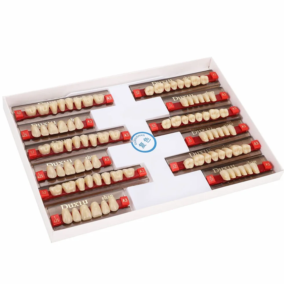 12 sztuk sztuczne zęby żywica proteza materiał dentystyczny żywica syntetyczna fałszywe zęby do wymiany DIY Halloween Artykuły dentystyczne