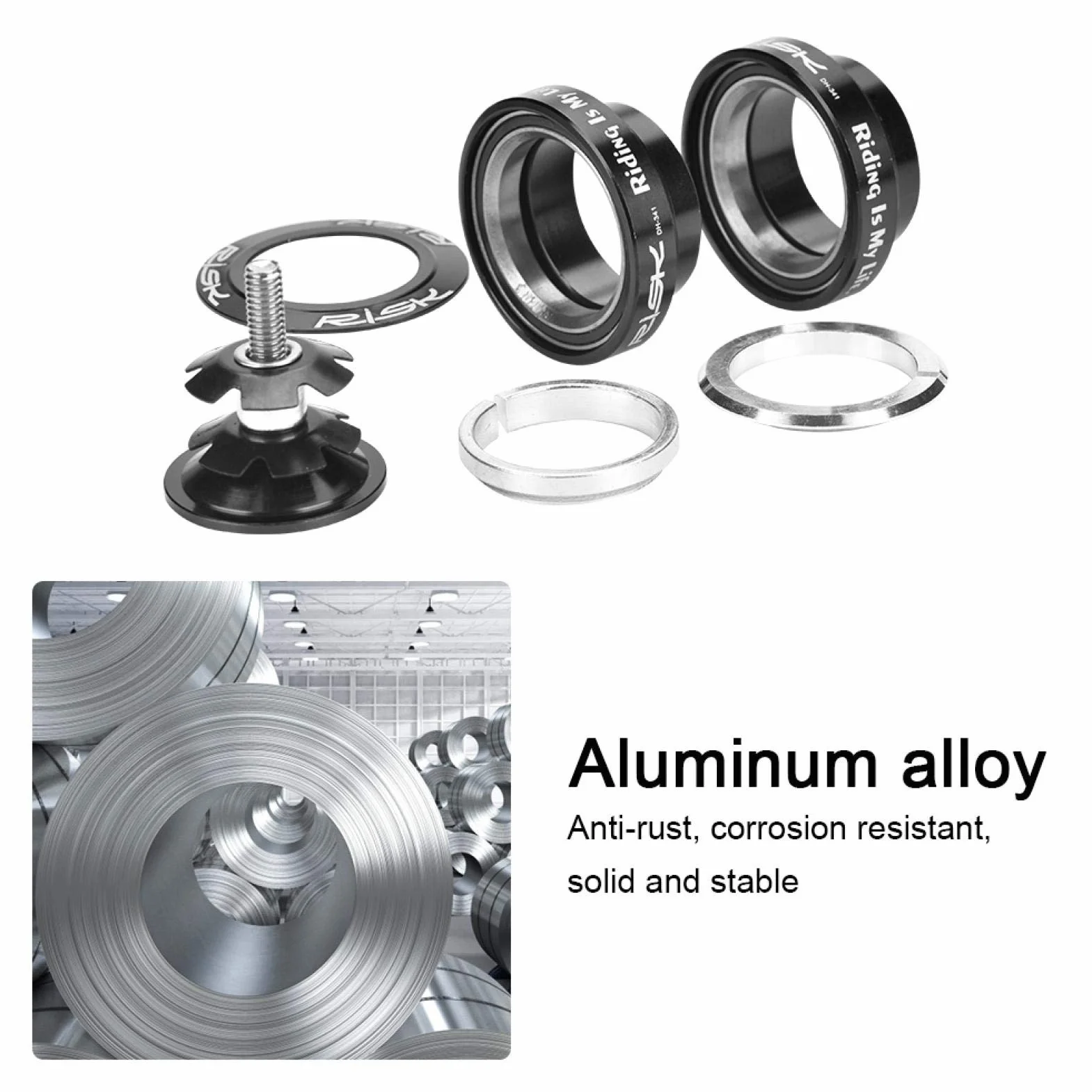 Zestaw słuchawkowy rowerowy, zestaw słuchawkowy rowerowy 34 mm ze stopu aluminium, zestaw słuchawkowy rowerowy 34 mm do łożyska widelca prostego 28,6 mm