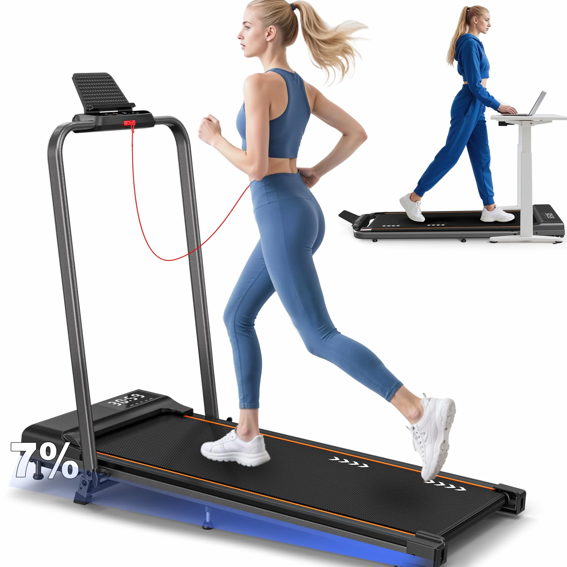 Bieżnia elektryczna Walking Pad TW2 2,5 KM 12 km/h nachylenie 7% LED