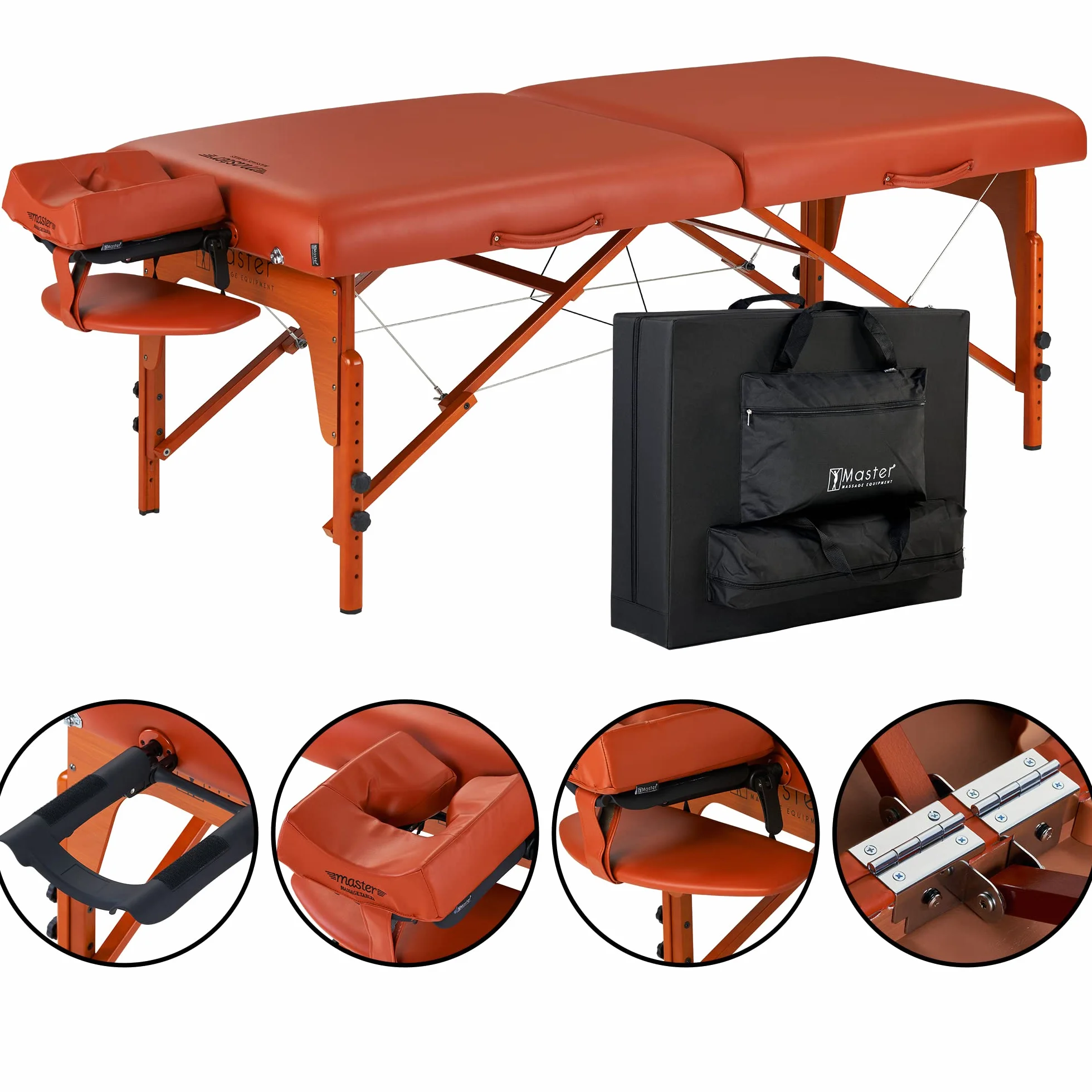 Master Massage 79 cm Santana Pro przenośny stół do masażu, poduszka z pianki z pamięcią kształtu, panele nóg Reiki, łóżko spa, składany stół do masażu