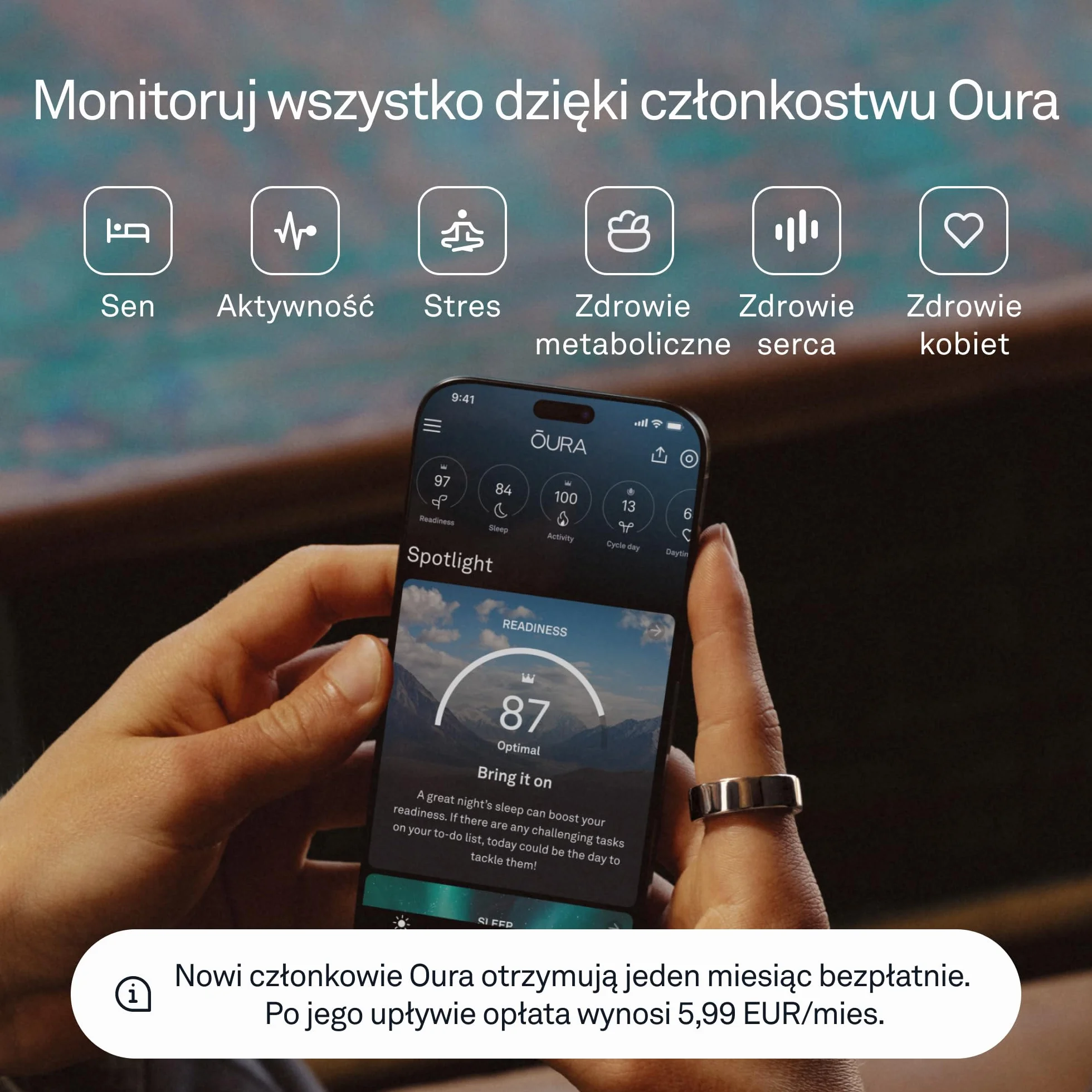Oura Ring 4 - Gold - Rozmiar 7 Smart Ring | Najpierw dobierz rozmiar z zestawem miarowym OR4 | Urzadzenie noszenia pomiaru jakosci snu - Tetno - Pomiar kondycji - Bateria do 8 dni