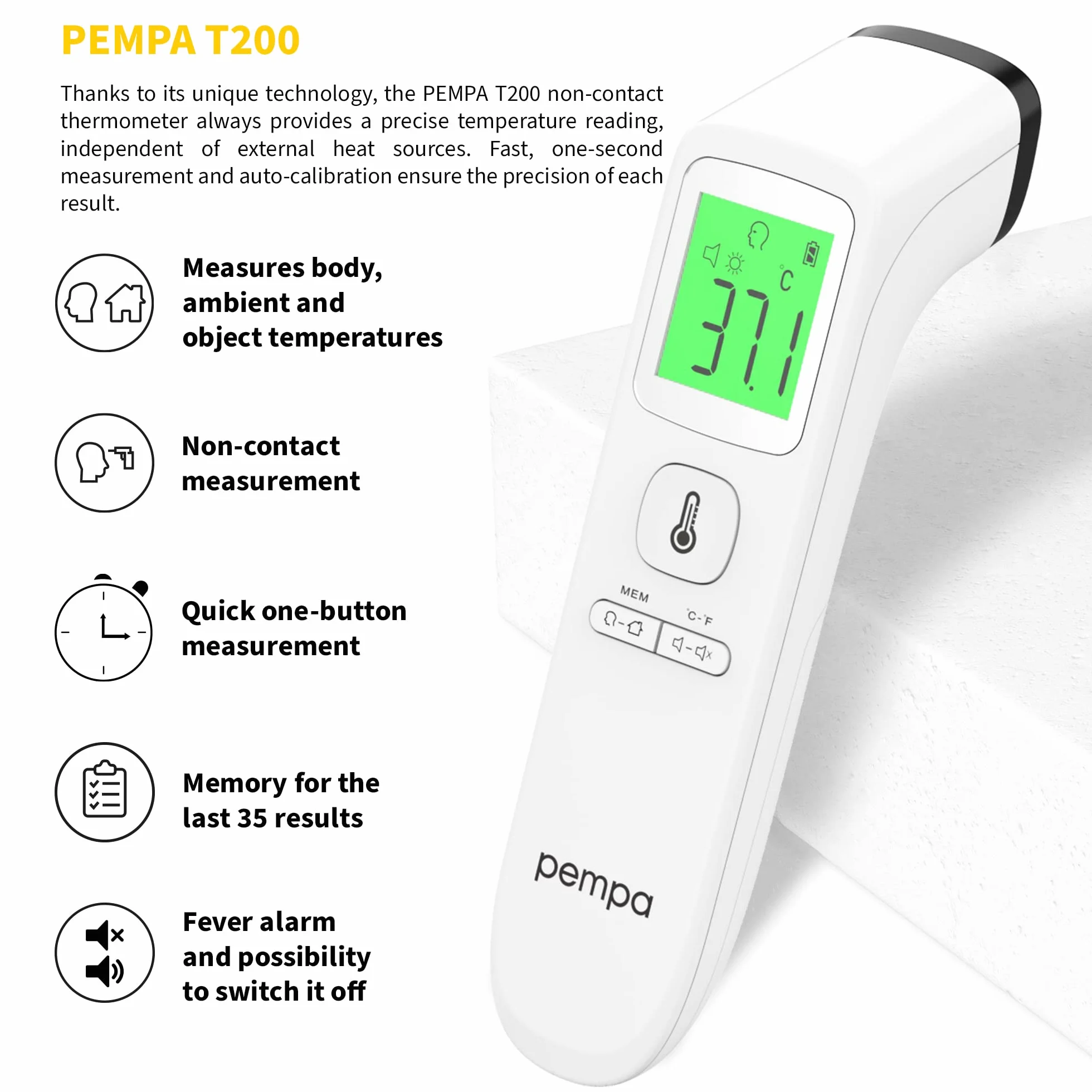 Termometr Pempa T200 bezdotykowy 1szt.