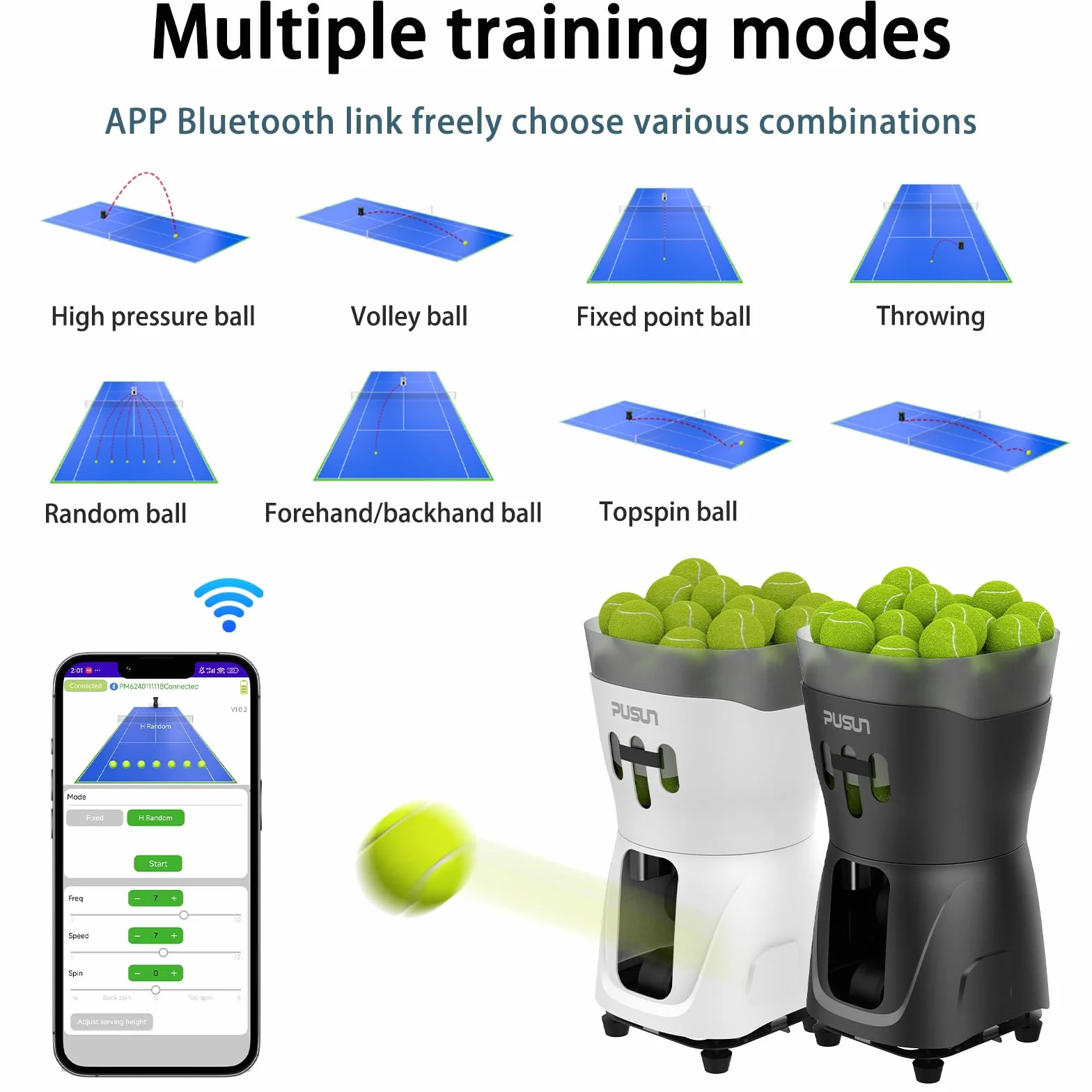 PT-Mini Pro Tennis Ball Machine: Automatyczna obsługa z regulowaną prędkością i kątem, zdalne sterowanie, narzędzie treningowe