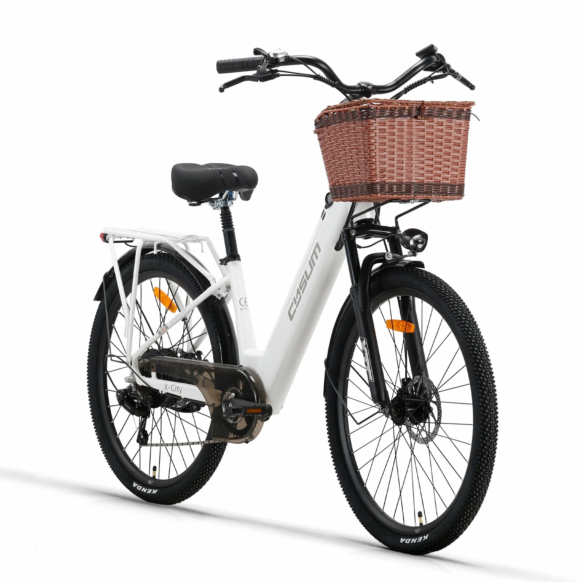 cysum X-City 26" rower elektryczny dla dorosłych, miejski rower elektryczny, wymienny akumulator 48 V 10,4 Ah, zasięg 25 km/h i 80 km, miejski Commuter E-Bike