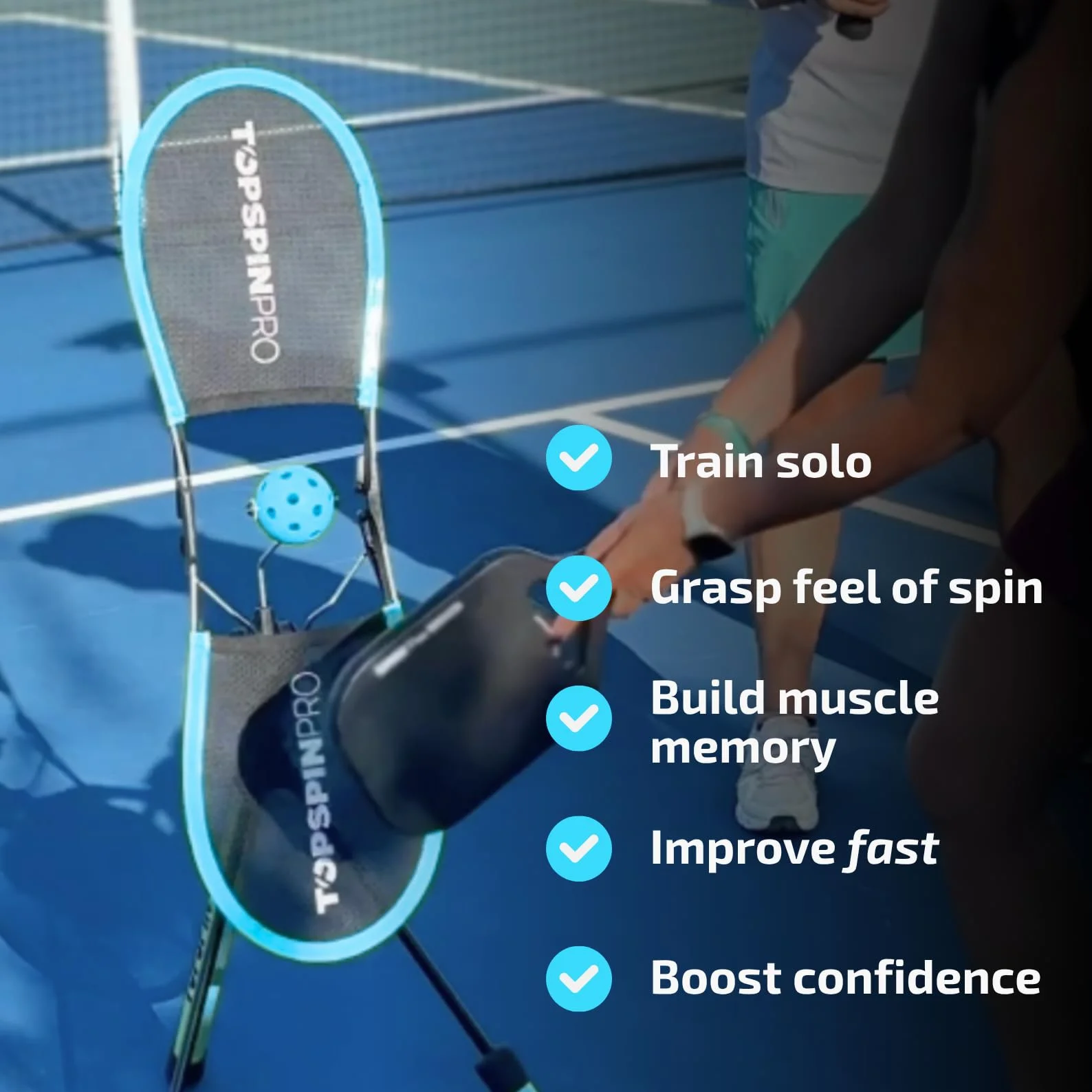 TopspinPro Do Pickleball - Pomoc treningowa Topspin dla błędnej obsługi i potężnych uderzeń
