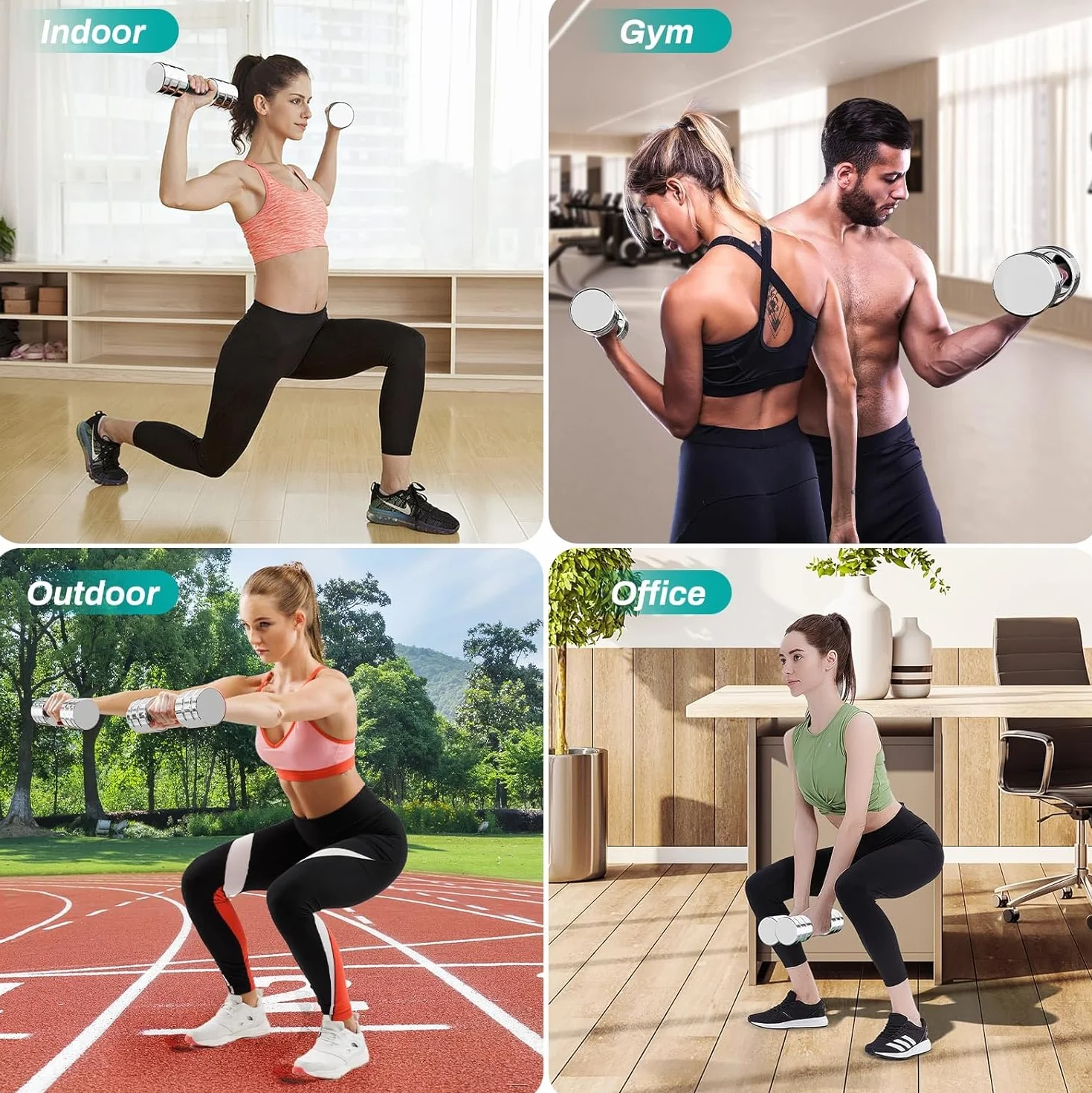 Stalowe hantle krótkie, zestaw 2 szt., ultra kompaktowe, regulowane hantle 5 kg, 10 kg, z uchwytem piankowym, hantle fitness do domu