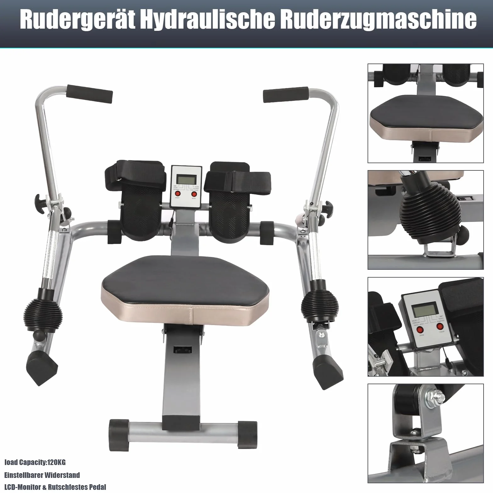 Wioślarstwo domowe urządzenie składane z monitorem LCD 360° wioślarstwo maszyna do siłowni domów firm klubów fitness sprzęt sportowy do domu