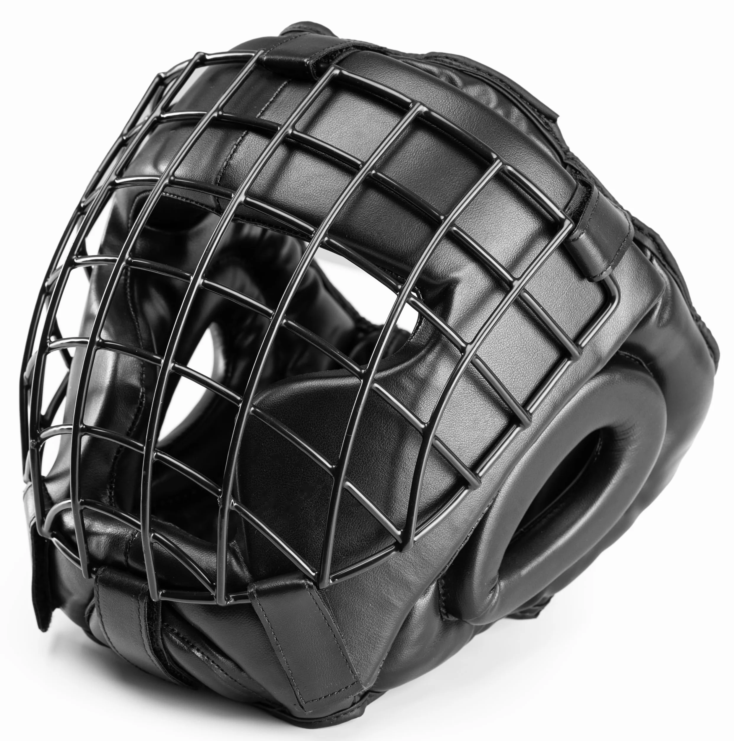 Evolution kask bokserski ze sztucznej skóry z metalową siatką ochrona głowy boks kickboxing MMA