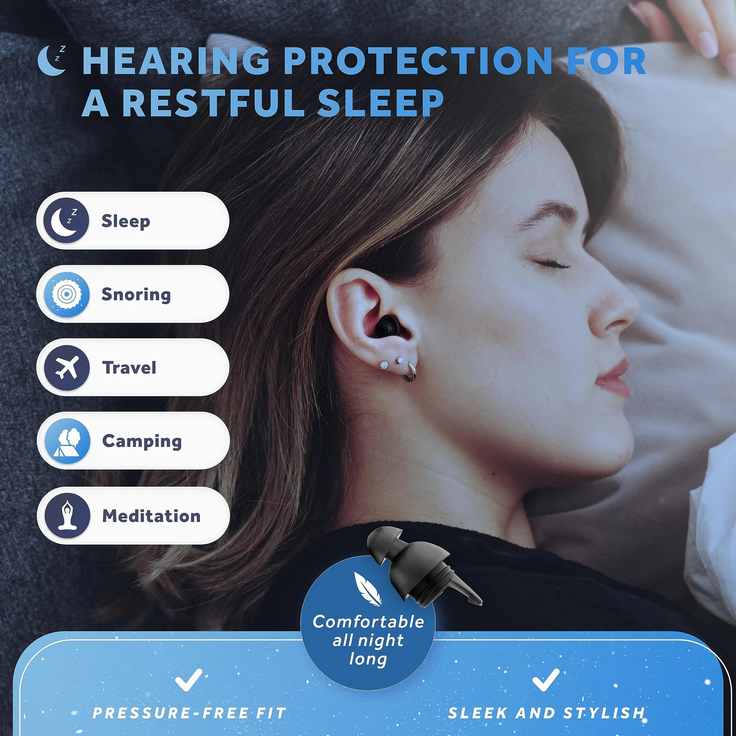 SCHALLWERK ® Sleep+ zatyczki do uszu do spania – tłumią hałas i chrapanie – idealne dla spokojnego snu i przeciw chrapaniu