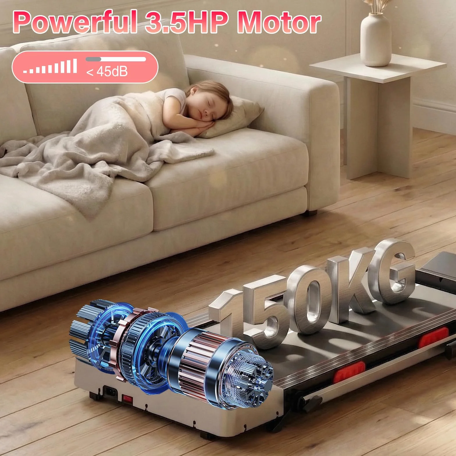 TODO Bieżnia Składana z Ręczne Nachyleniem 10%, 12 km/h Mata do chodzenia z Głośnik Bluetooth, 12 Programów, Bieżnia do Domu i Biura Pojemność 150kg, 3.5HP Treadmill, APP&Wyświetlaczem LED