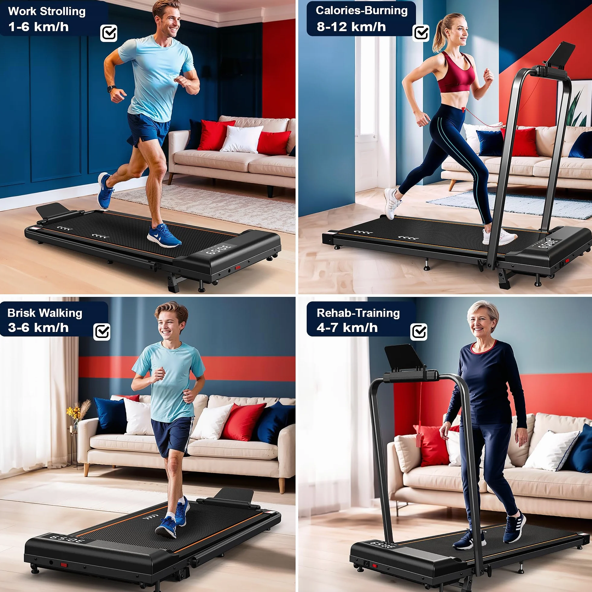 Bieżnia elektryczna Walking Pad TW2 2,5 KM 12 km/h nachylenie 7% LED