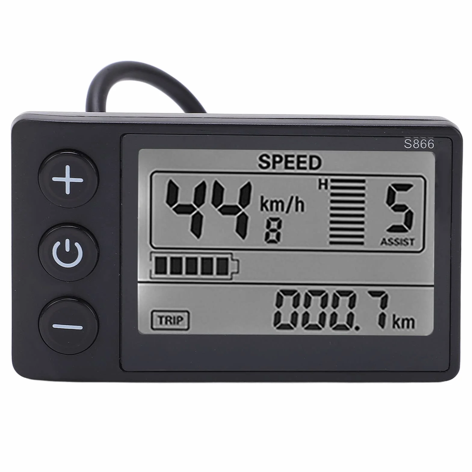 Keenso Miernik wyświetlacza LCD S866, 24 V, 36 V, 48 V, panel sterowania z wodoodporną wtyczką