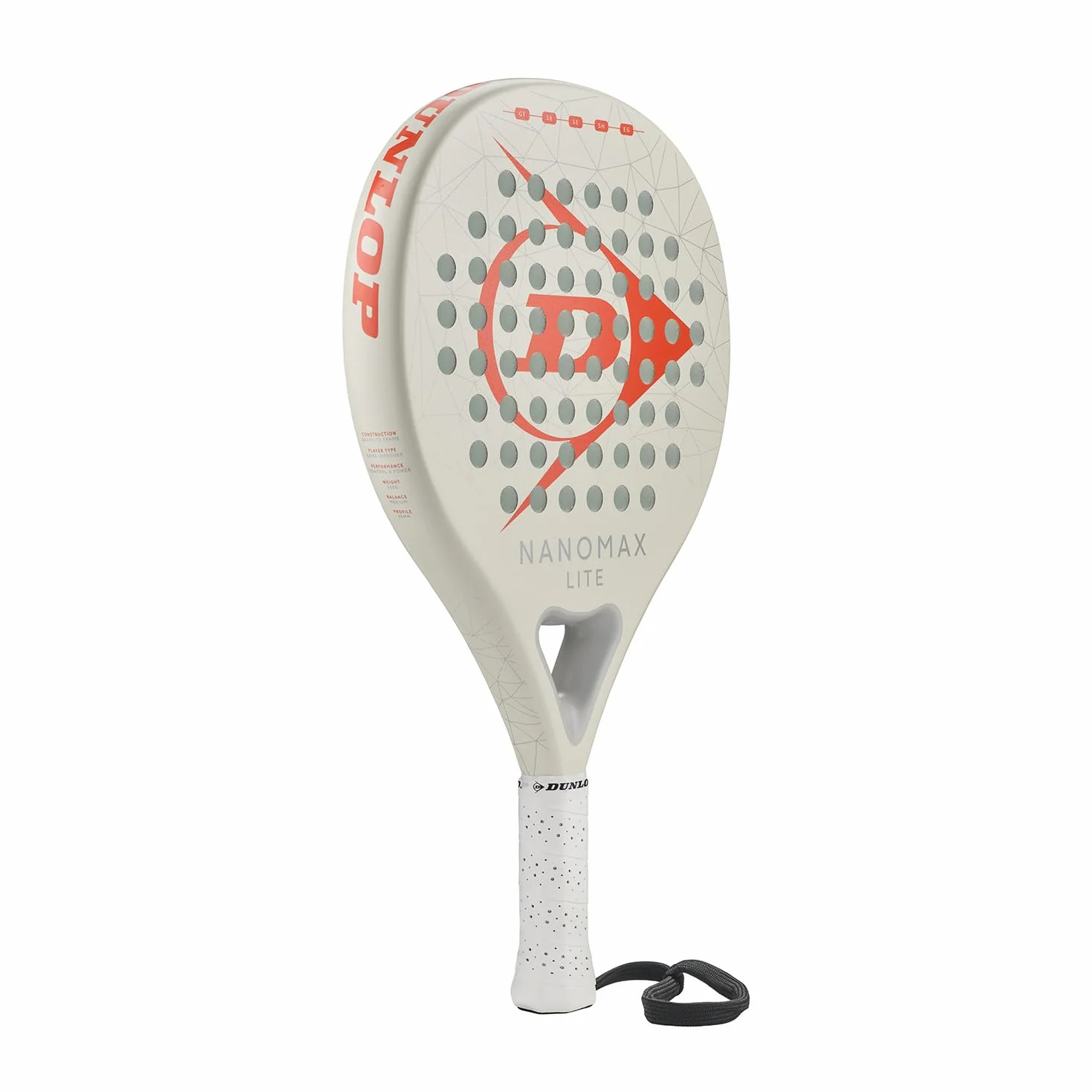DUNLOP Padel Bat Nanomax Lite – hybrydowa ramka grafitowa – średni balans miękki rdzeń EVA, lekki kij sterujący