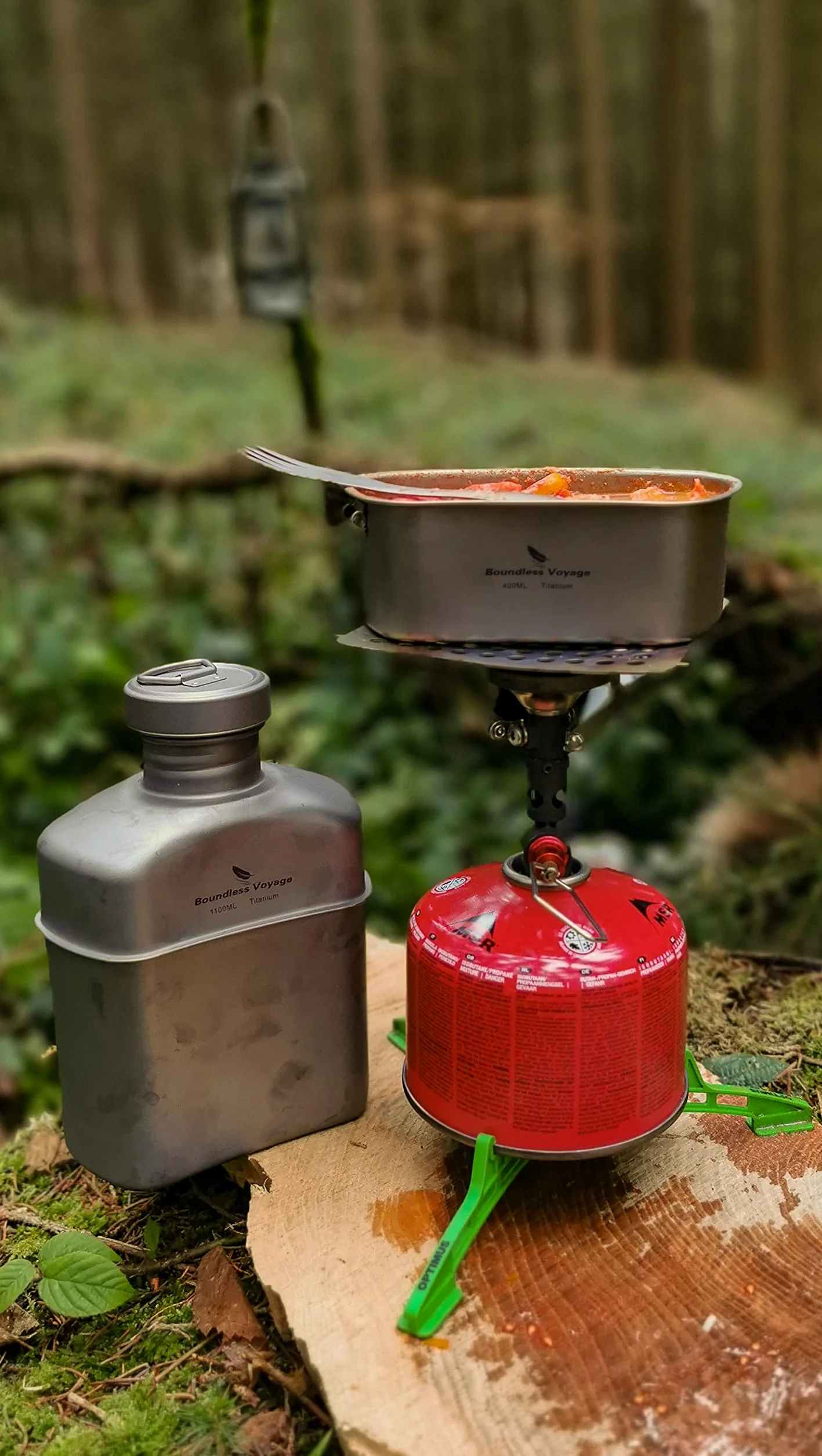 iBasingo Titan Ti2049C Wojskowa butelka na napoje kempingowa 1100 ml zestaw naczyń