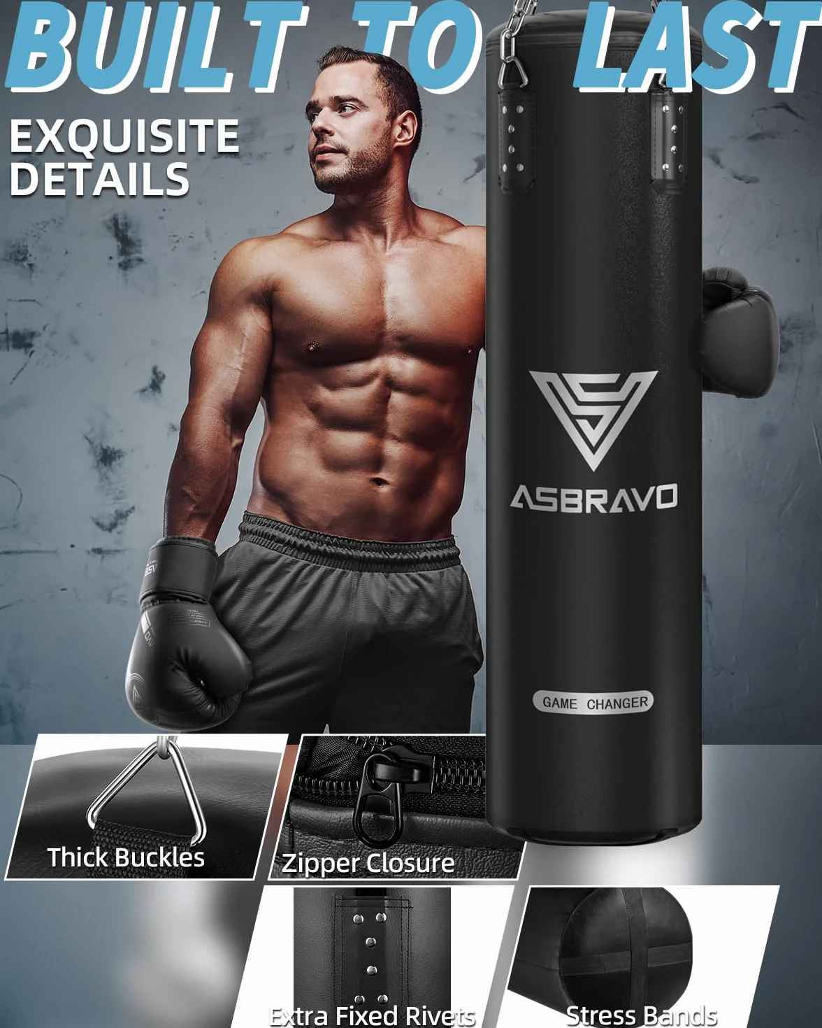 Worek bokserski 1,2 m PU Heavy Boxing Bag Set 350 ml rękawice do MMA Muay Thai Kickboxing