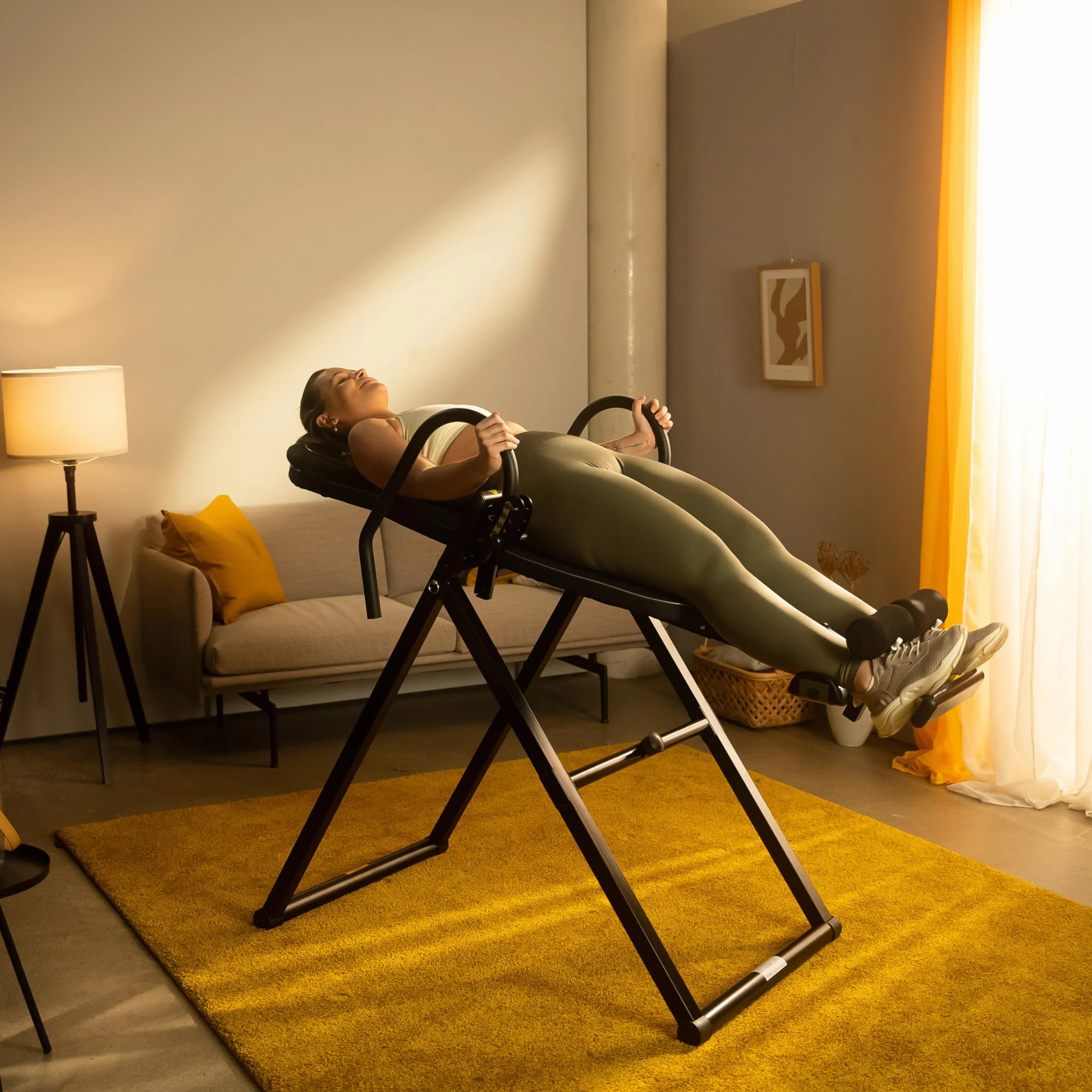 SportPlus SPINEFLEX ławka inwersyjna składana 4 kąty inwersji trenażer grawitacyjny do 135 kg