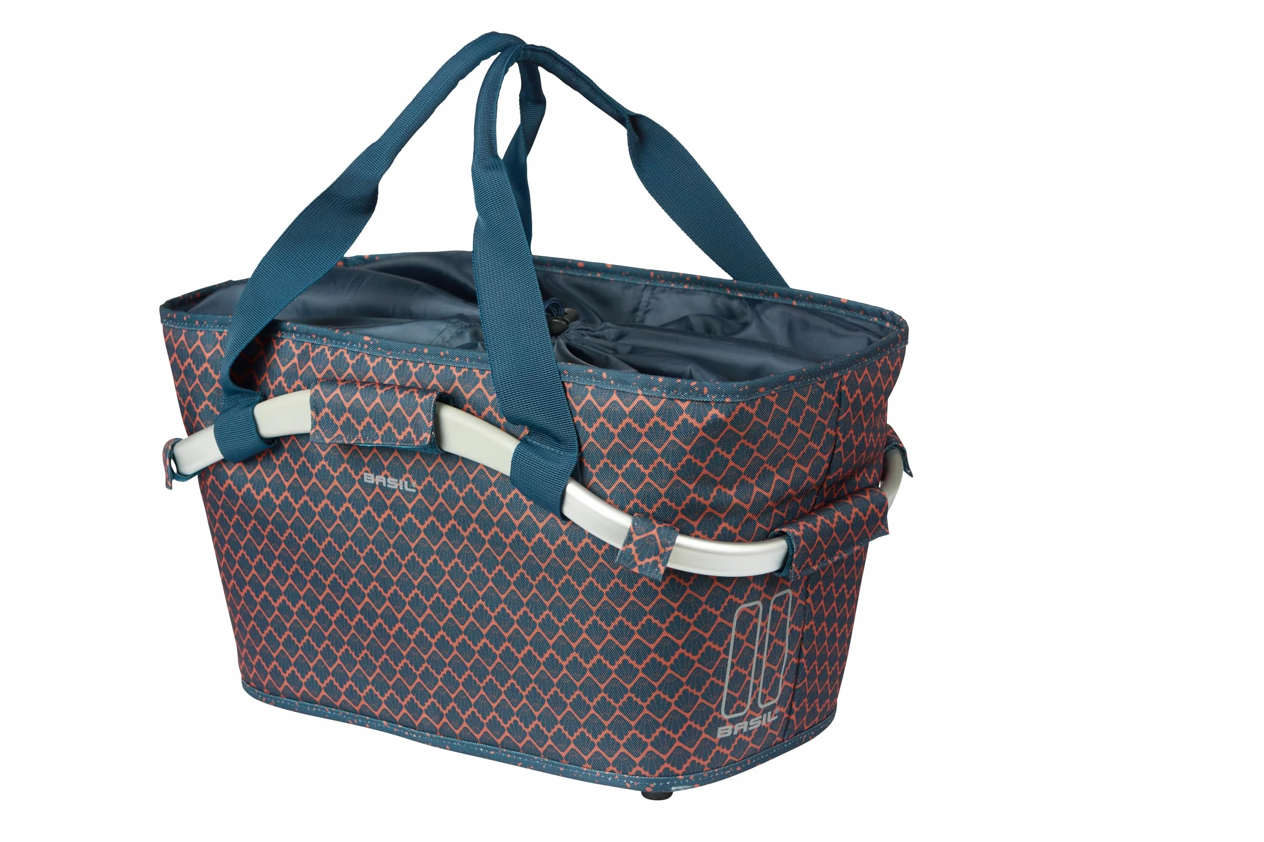 Basil Flair Carry All kosz rowerowy – system MIK z tyłu – zamykany – odporny na warunki atmosferyczne – 22 l – granatowy