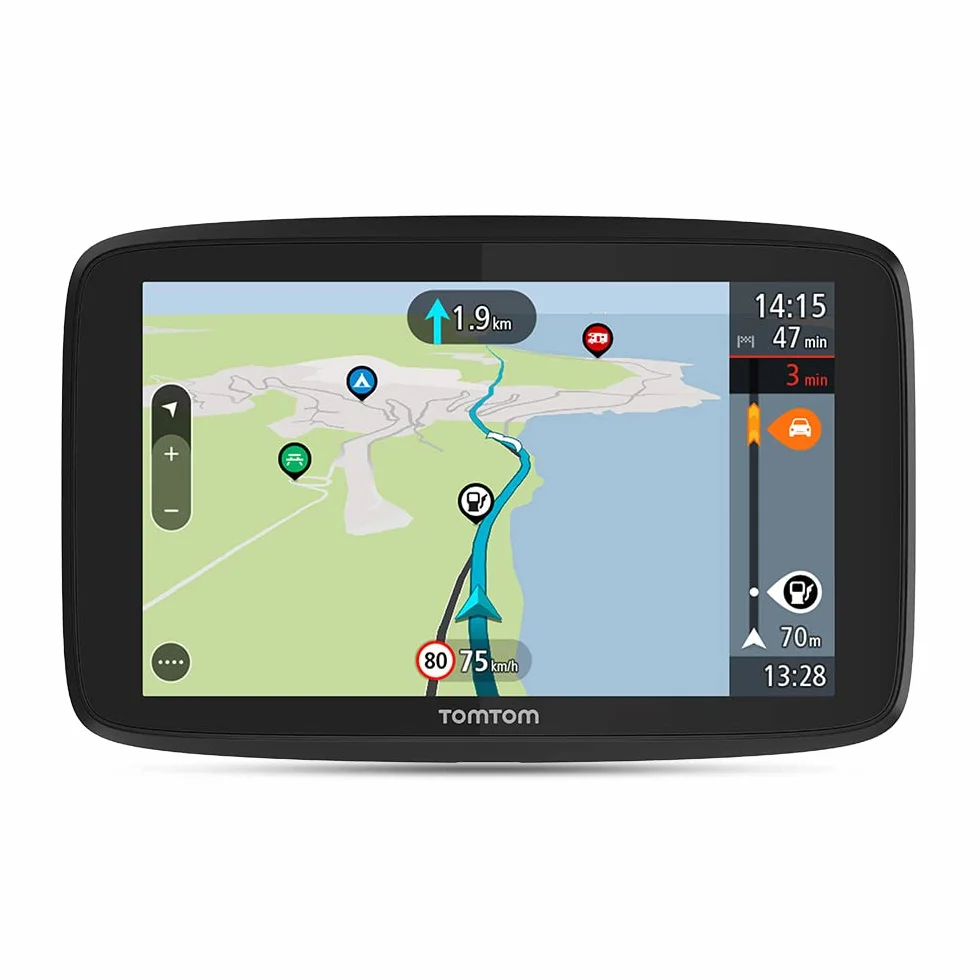 TomTom GO Camper Tour z 6-calowym ekranem (mapy Europy, informacje o korkach TomTom Traffic, punkty POI dla kamperów i pojazdów z przyczepą kempingową, aktualizacje przez Wi-Fi), Czarny