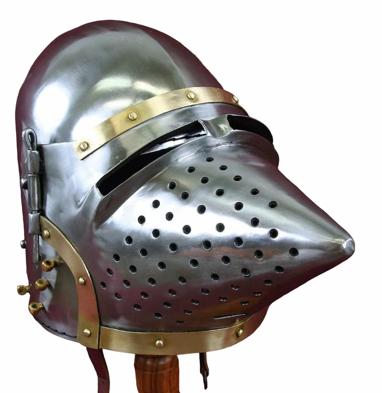 Średniowieczny kask na twarz świni Hounskull Włoski Bascinet Kask Rycerze Larp Warrior Kask Crusader Świnka Kask Roleplay Kostium