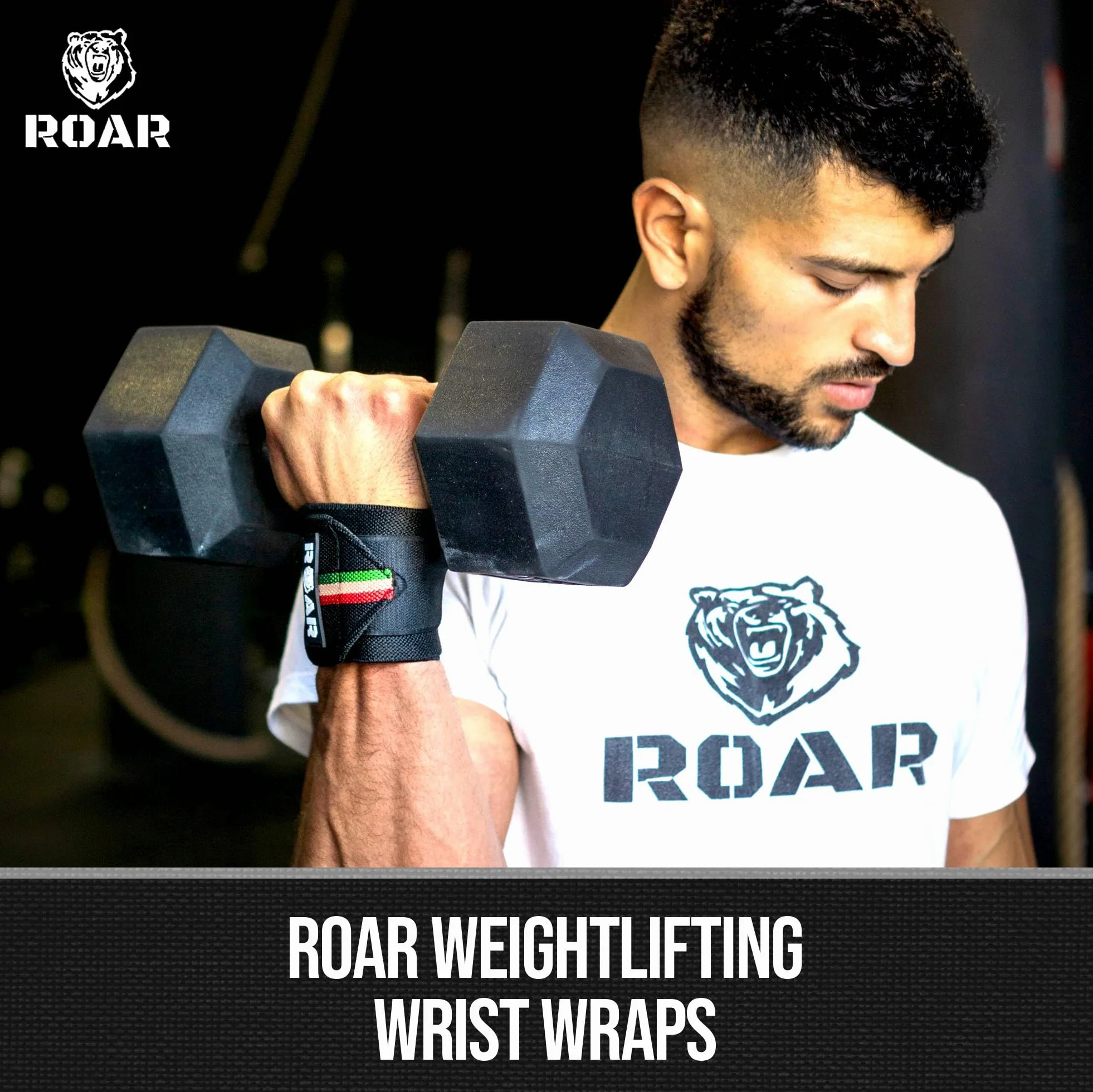 Roar® Bandaże na nadgarstek, do fitnessu, podparcia nadgarstka, kulturystyki, sportów siłowych i crossfitu (Włochy)