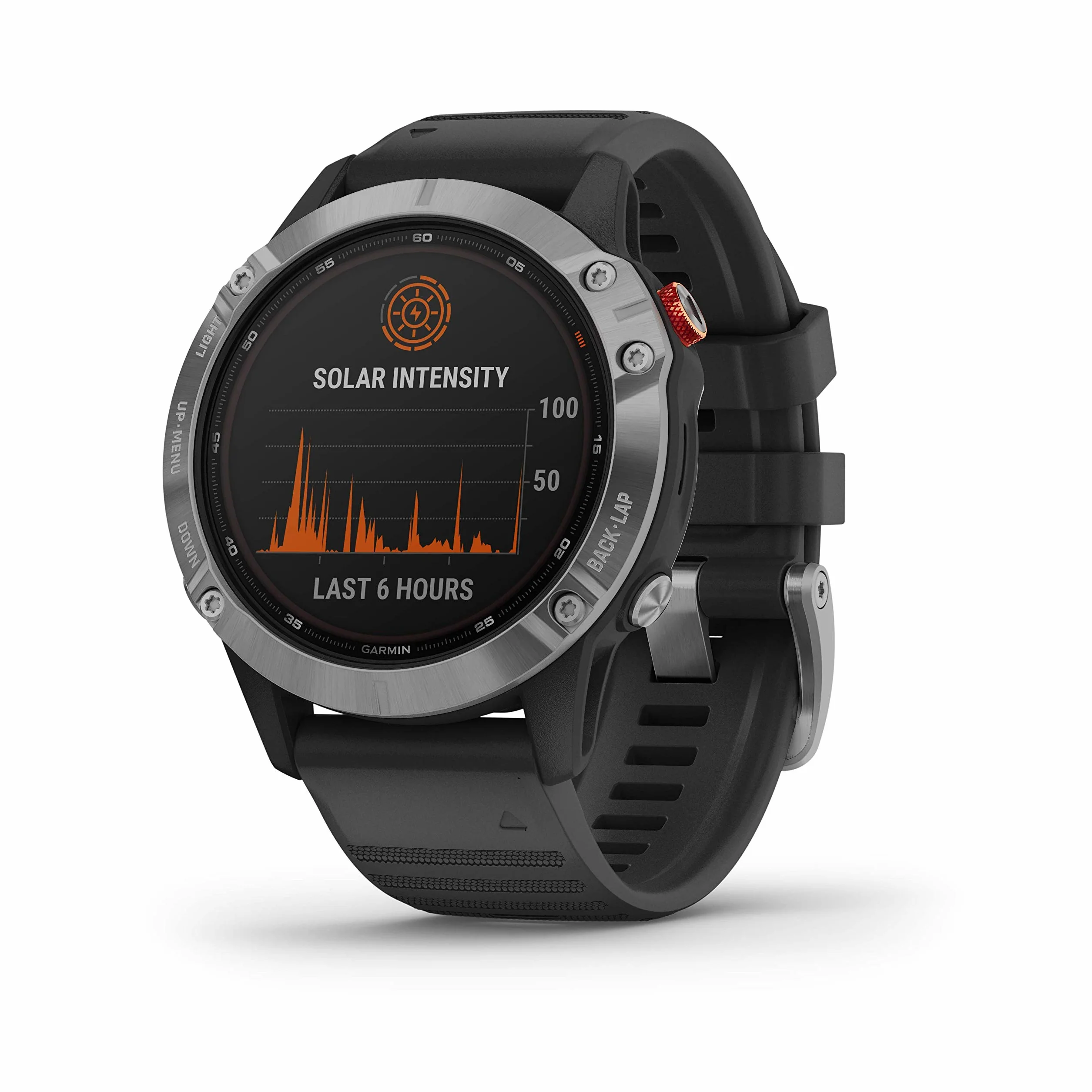 Garmin Fenix 6 Solar Zegarek GPS Srebrny Czarny Pasek