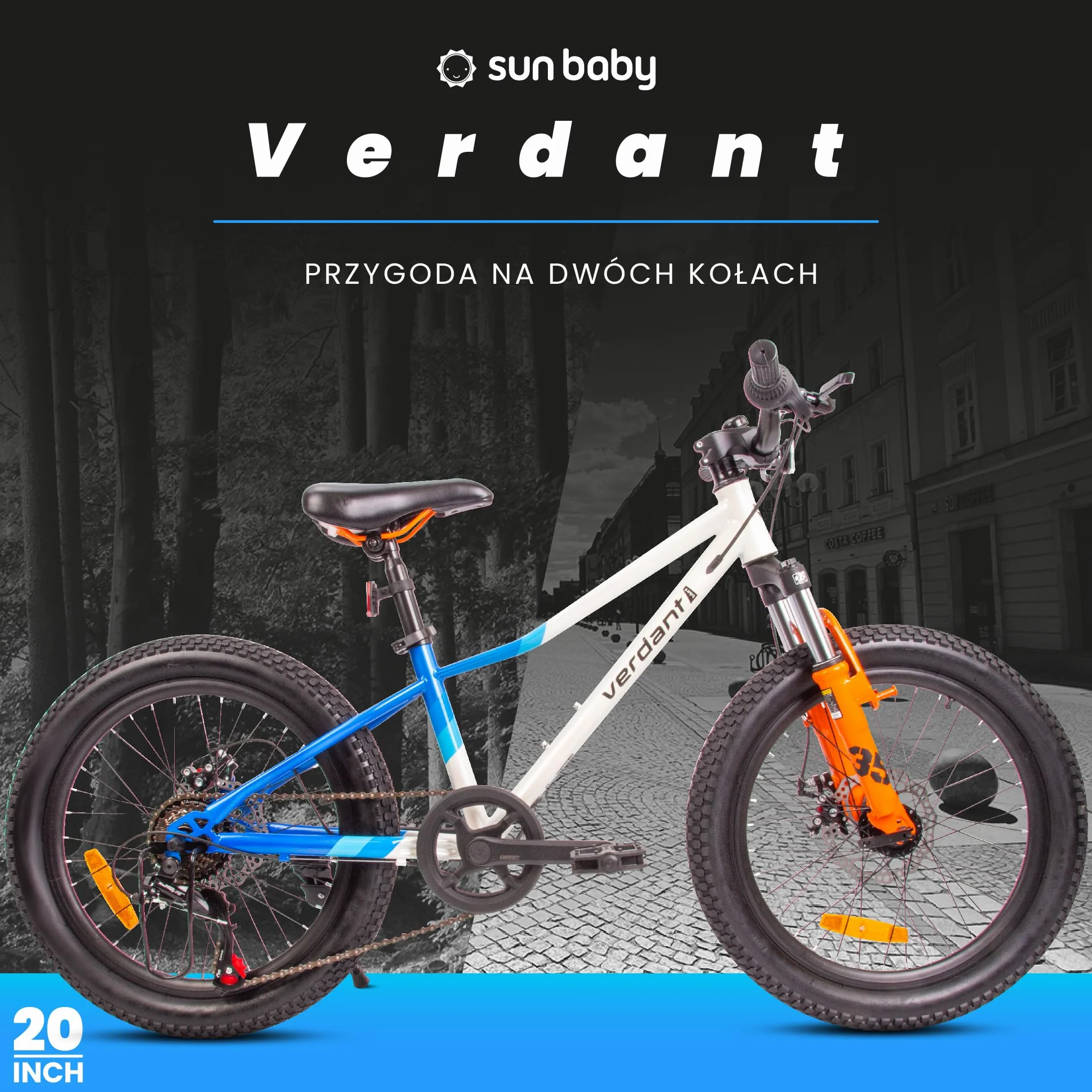 Rower chłopięcy Verdant Bike 20 24 cale, przerzutka Shimano Tourney TY21, lekki, rama stalowa, wolnobieg rzędowy ATA