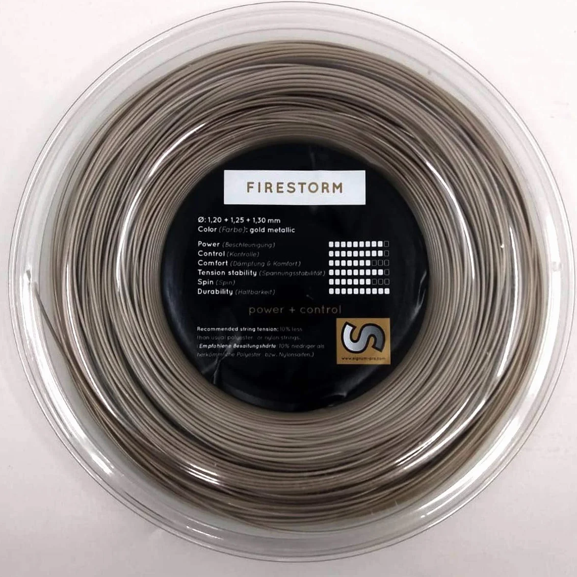 Signum rolka strun Firestorm, Gold Metallic, 200 m, 0255180242600010