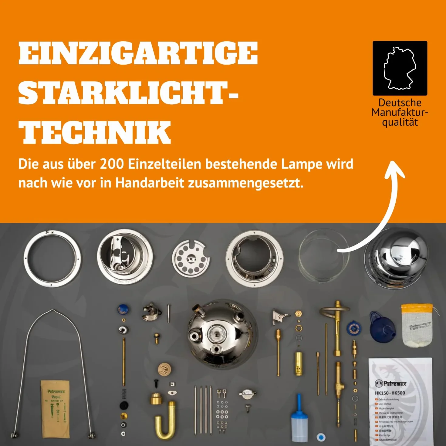 HK500 Hogedruk Lamp - polerowany mosiądz