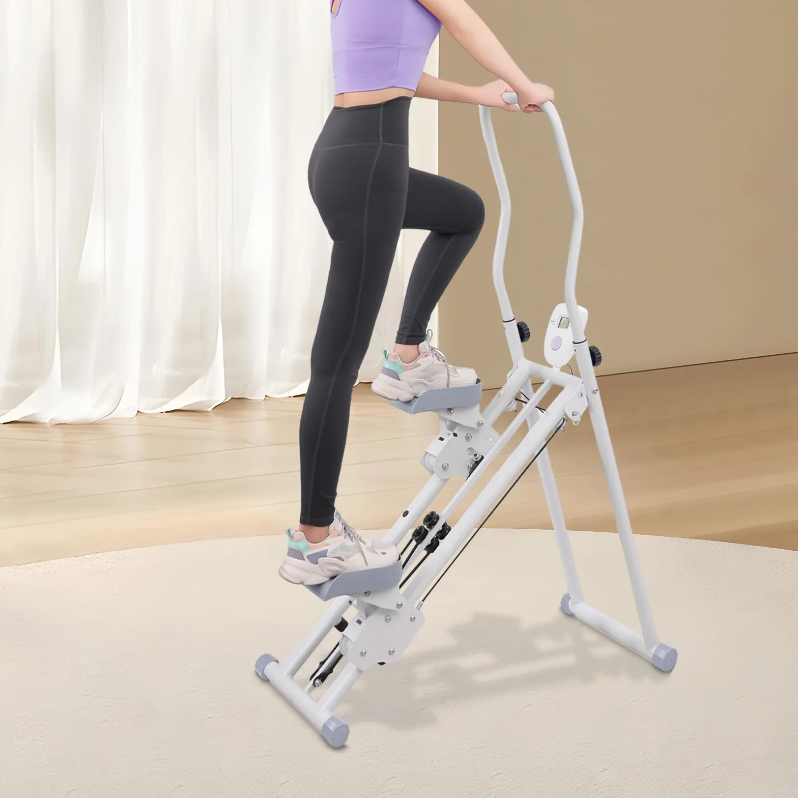 Przenośny orbitrek stepper składany z regulacją wysokości, ekran LCD, obciążenie 150 kg