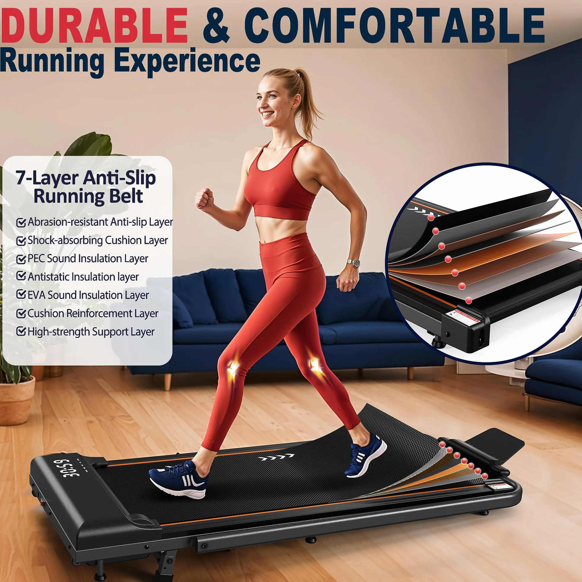 Bieżnia elektryczna Walking Pad TW2 2,5 KM 12 km/h nachylenie 7% LED