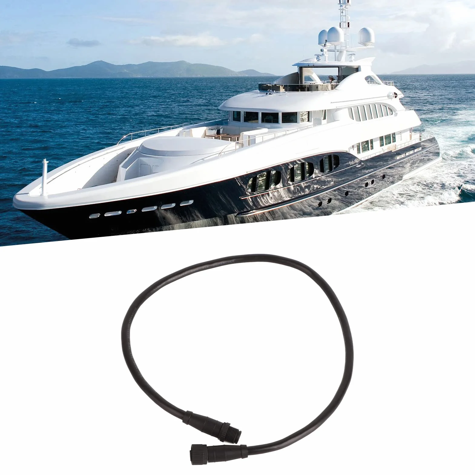 Ausla Kabel Szkieletowy NMEA2000 0,5 M 5-pinowy Morski Kabel Sieciowy ABS IP67 Wodoodporny do Systemów GPS na łodziach Plug and Play dla NMEA 2000 Lowrance Simrad Navico
