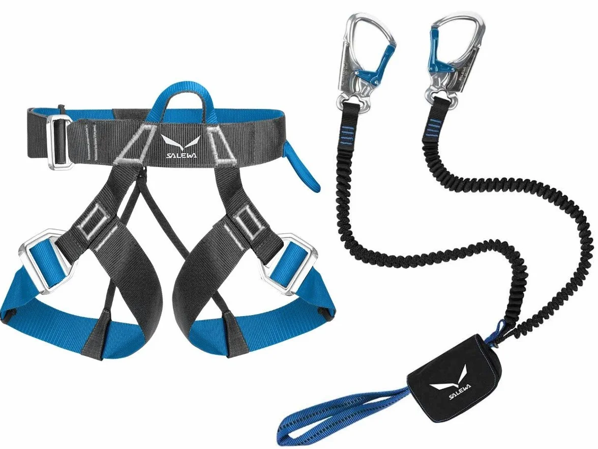 Salewa Zestaw do wspinaczki, hamulec Premium Attac + uprząż wspinaczkowa Evo + kask do wspinaczki Toxo 3.0