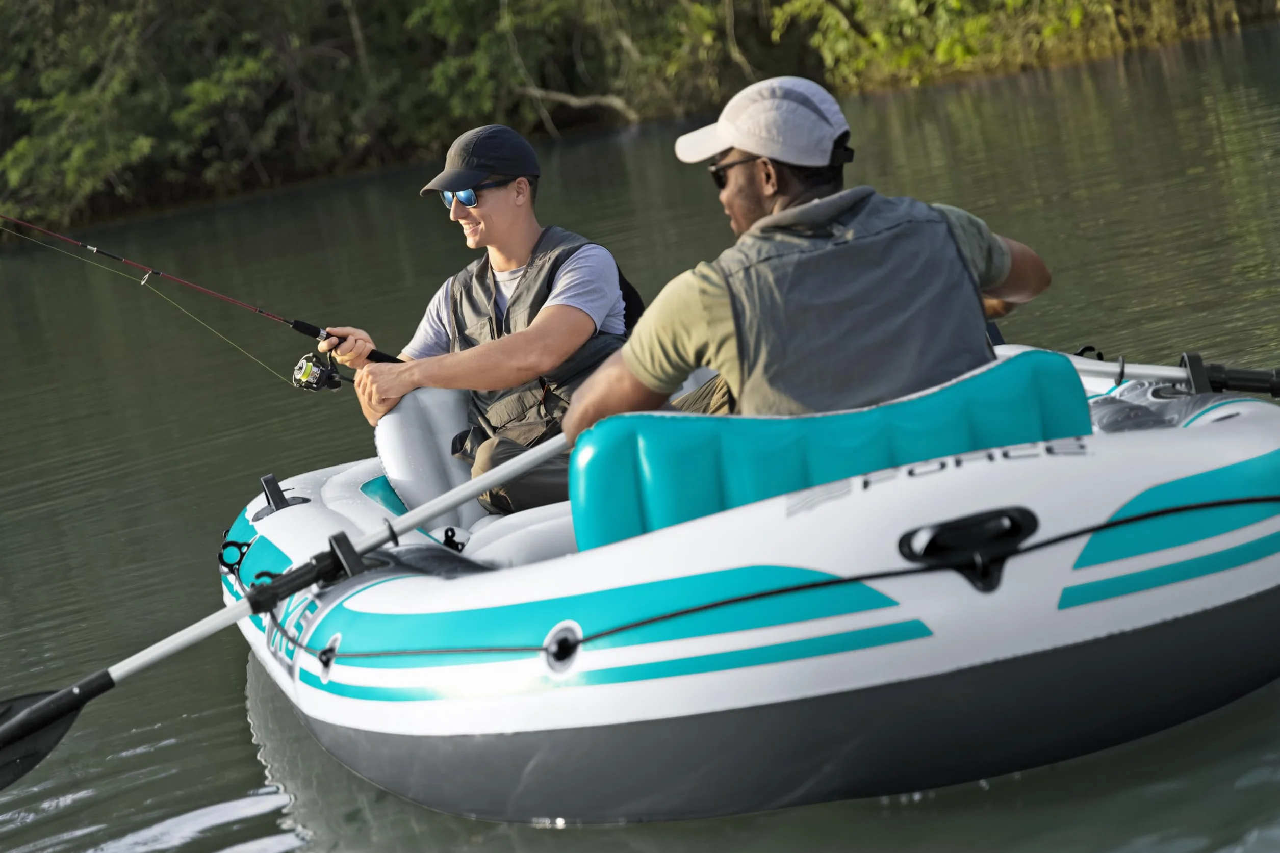 Bestway Hydro-Force Adventure Elite X5 nadmuchiwana tratwa 5-osobowa z pompką, wiosłami, siedzeniami