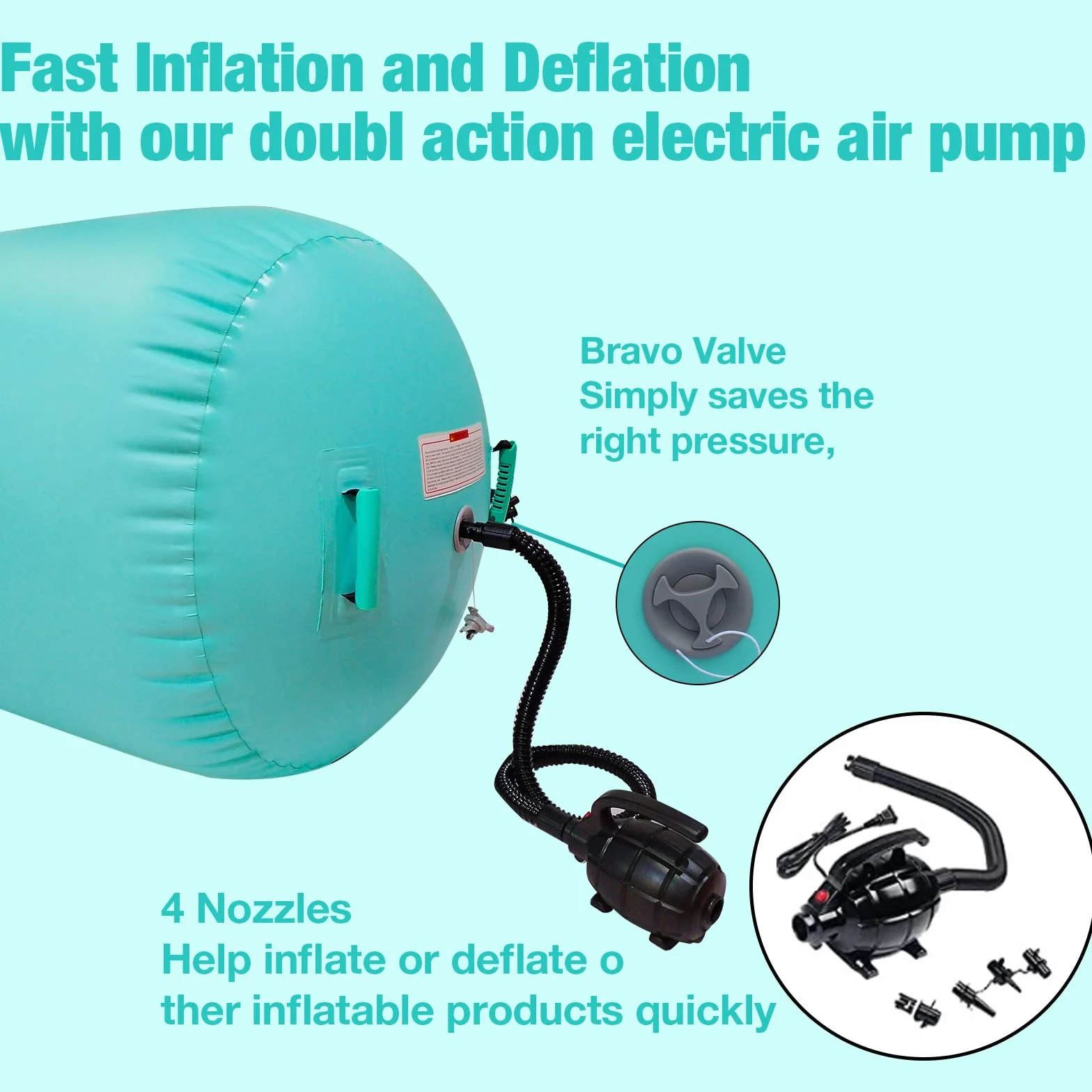 Air Roll nadmuchiwana rolka powietrzna do gimnastyki z pompką