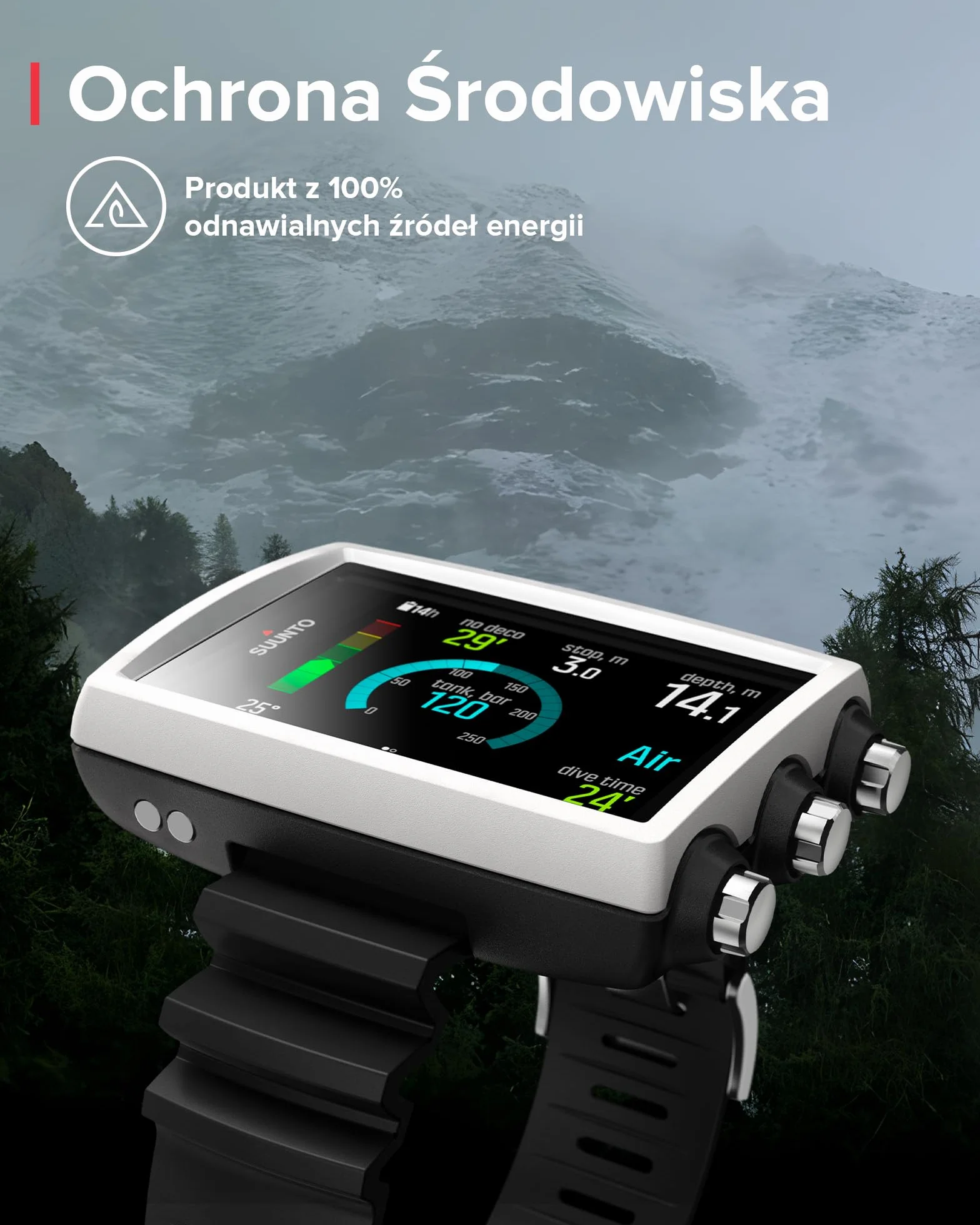 SUUNTO SS023081000 Zegarek do Nurkowania Dive Eon Core White, Biały, Uni Eu