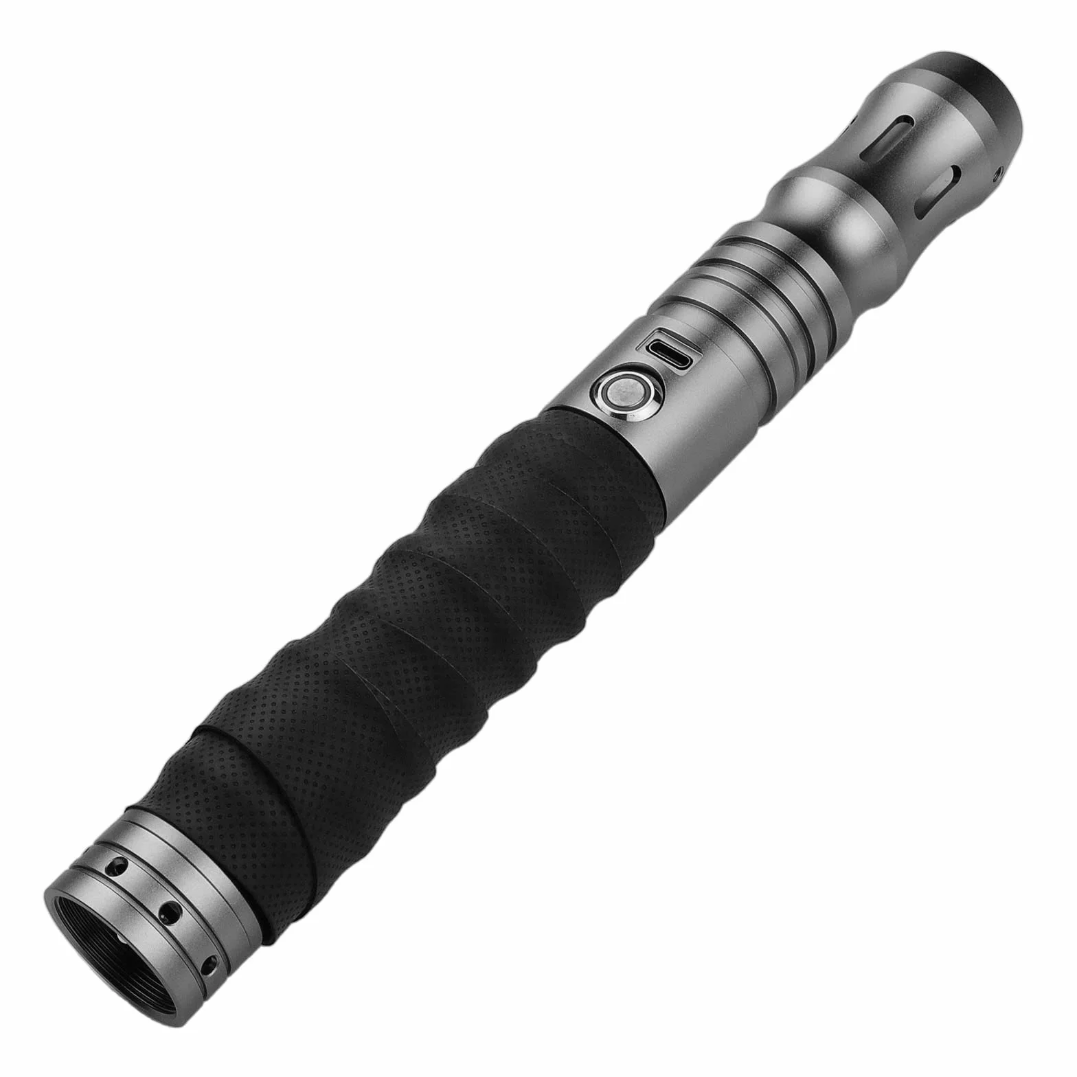 Miecz świetlny Smooth Swing FX, RGB, 12 kolorów, zmienny miecz świetlny – 12 trybów dźwięku, metalowy uchwyt, miecze świetlne dla dorosłych, do wymagających pojedynków, szary