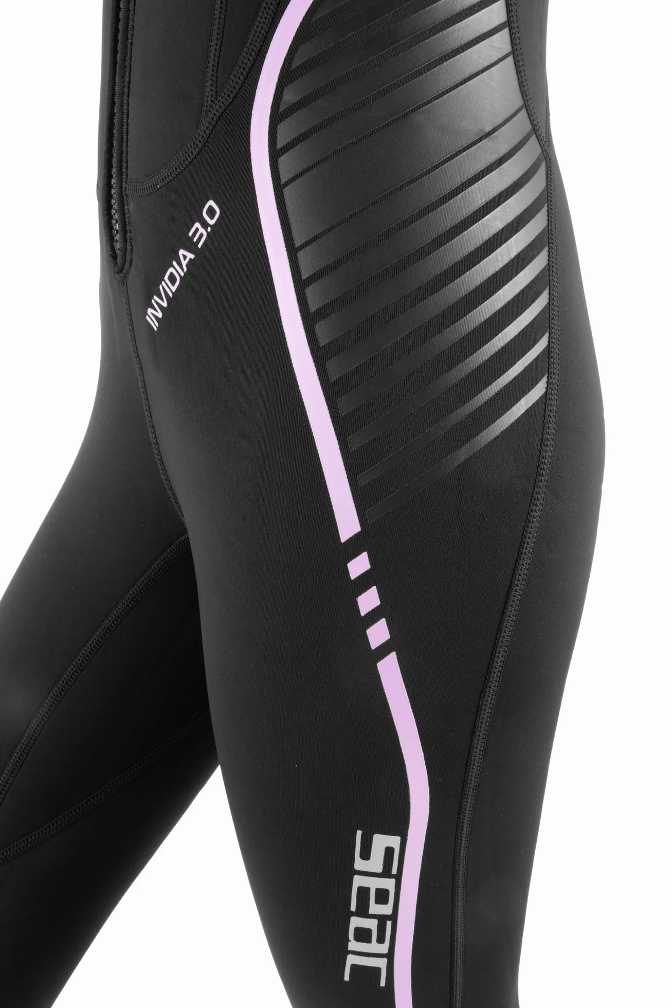 SEAC Invidia Lady, jednoczęściowy kombinezon neoprenowy, Ultrastretch, z przodu zamek błyskawiczny do nurkowania, nurkowania, bezdechu dla kobiet, czarny, M