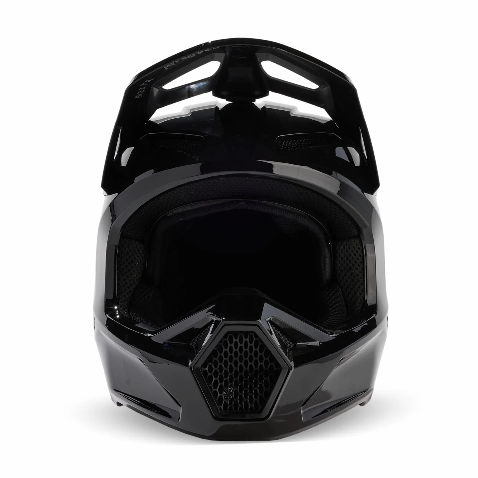 Fox Racing Fox V1 Solid czarny błyszczący kask rozmiar M, unisex dorosły, czarny
