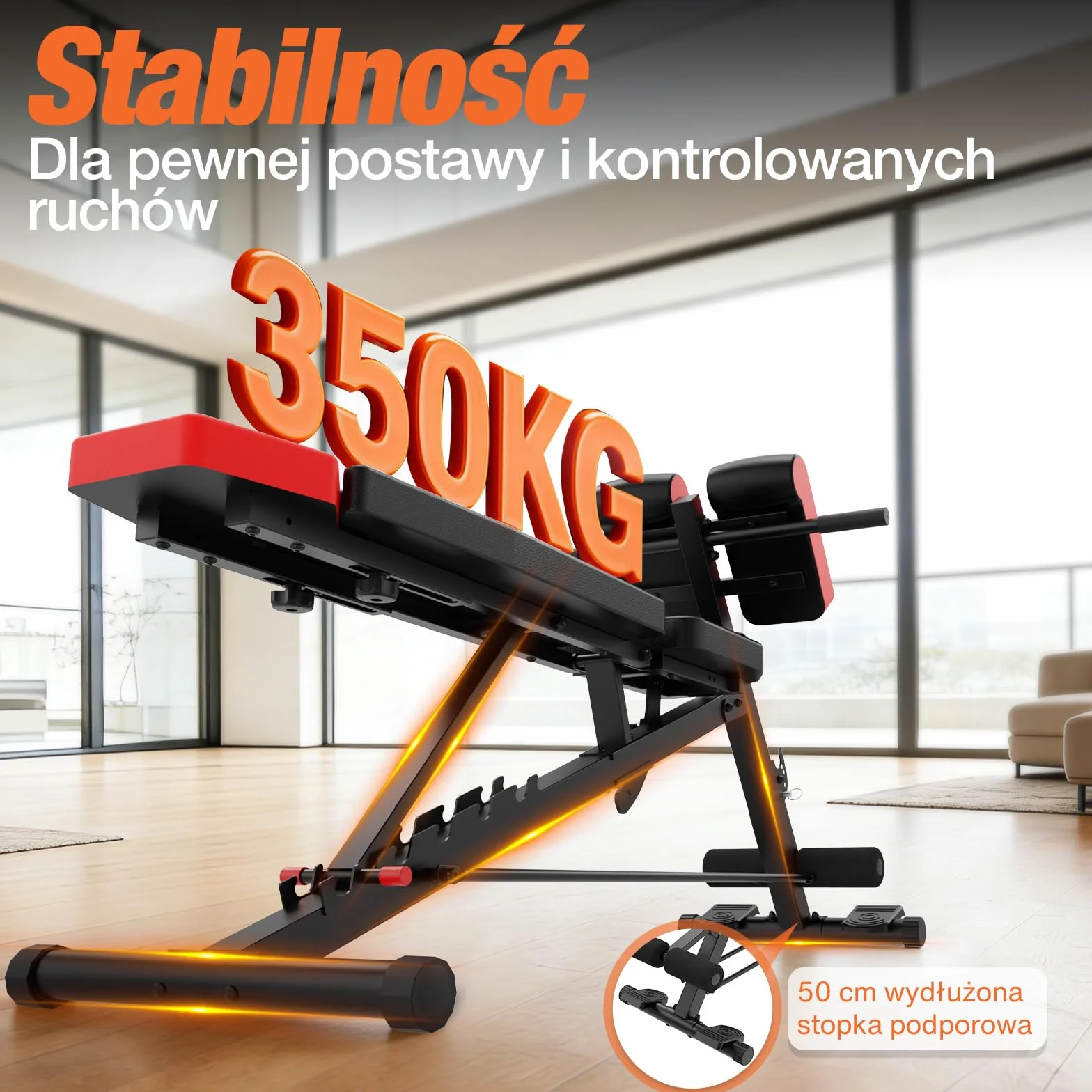DH FitLife 2026 Ławka Treningowa Regulowana 6-w-1 z Hyperextension do Pleców do 350 kg | Wielofunkcyjna Ławka do Ćwiczeń do Domowej Siłowni | Ławka Skośna do Bench Press i Treningu Całego Ciała